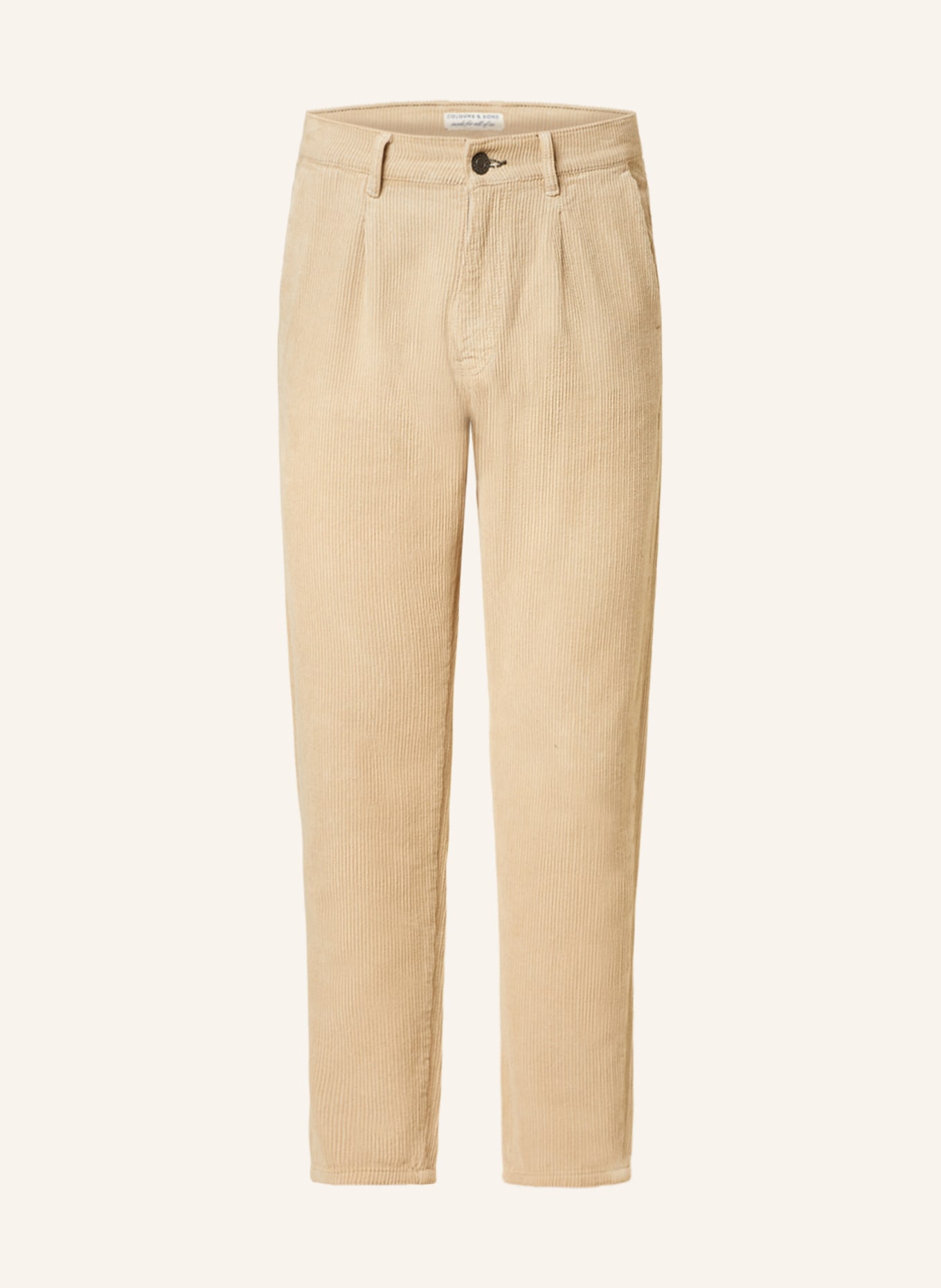 COLOURS & SONS Spodnie sztruksowe tapered fit, Kolor: JASNOBRĄZOWY (Obrazek 1)