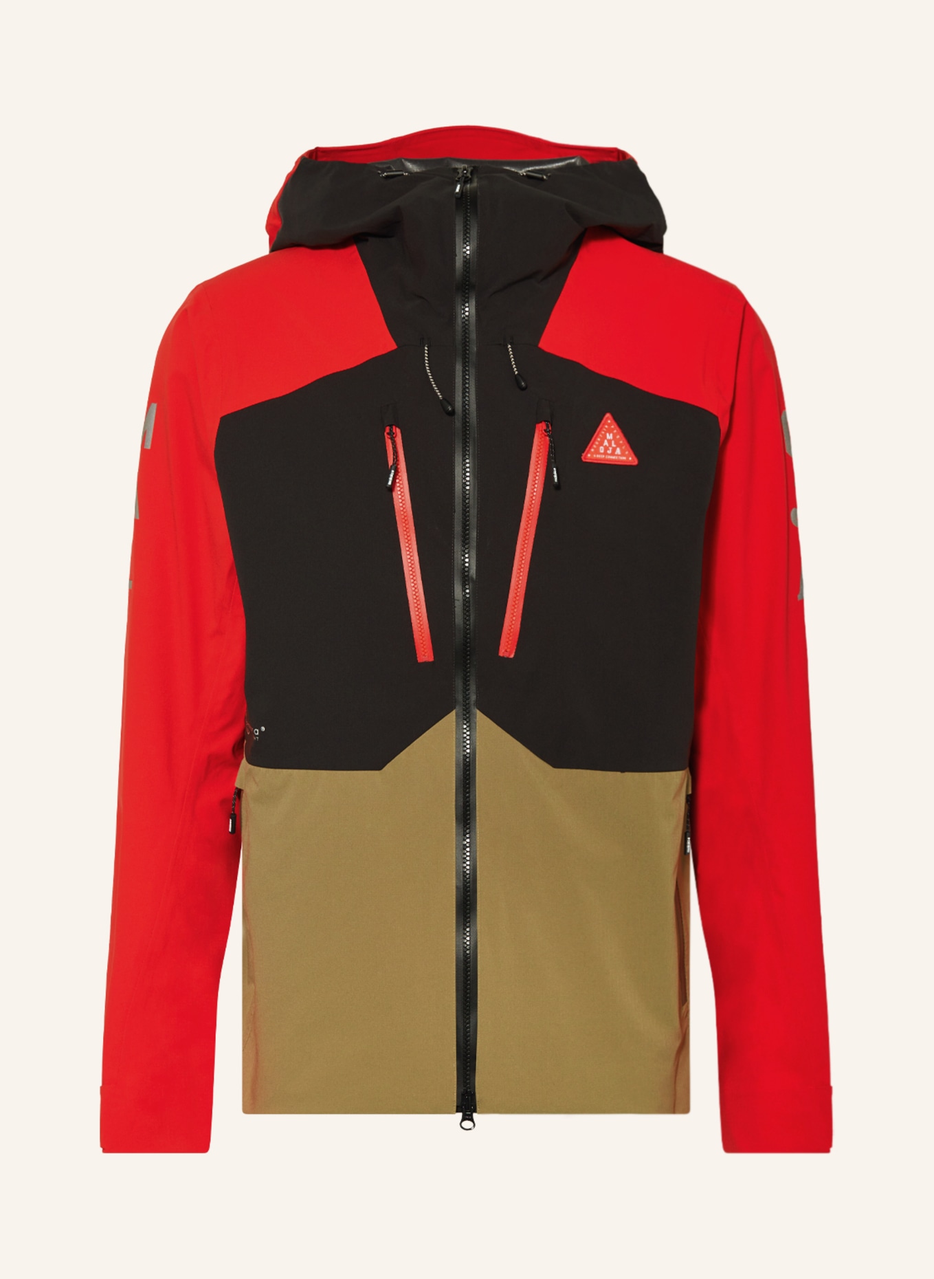 maloja Ski jacket RUMOM., Color: BLACK/ RED/ KHAKI (Image 1)