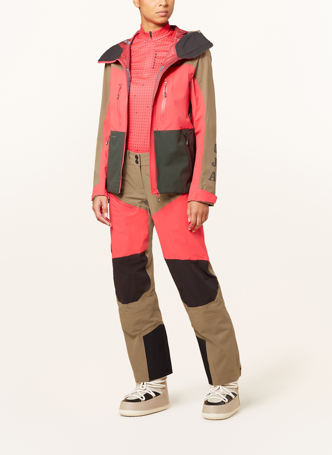 maloja Ski jacket TOLPEIM.: OLIVE / PINK