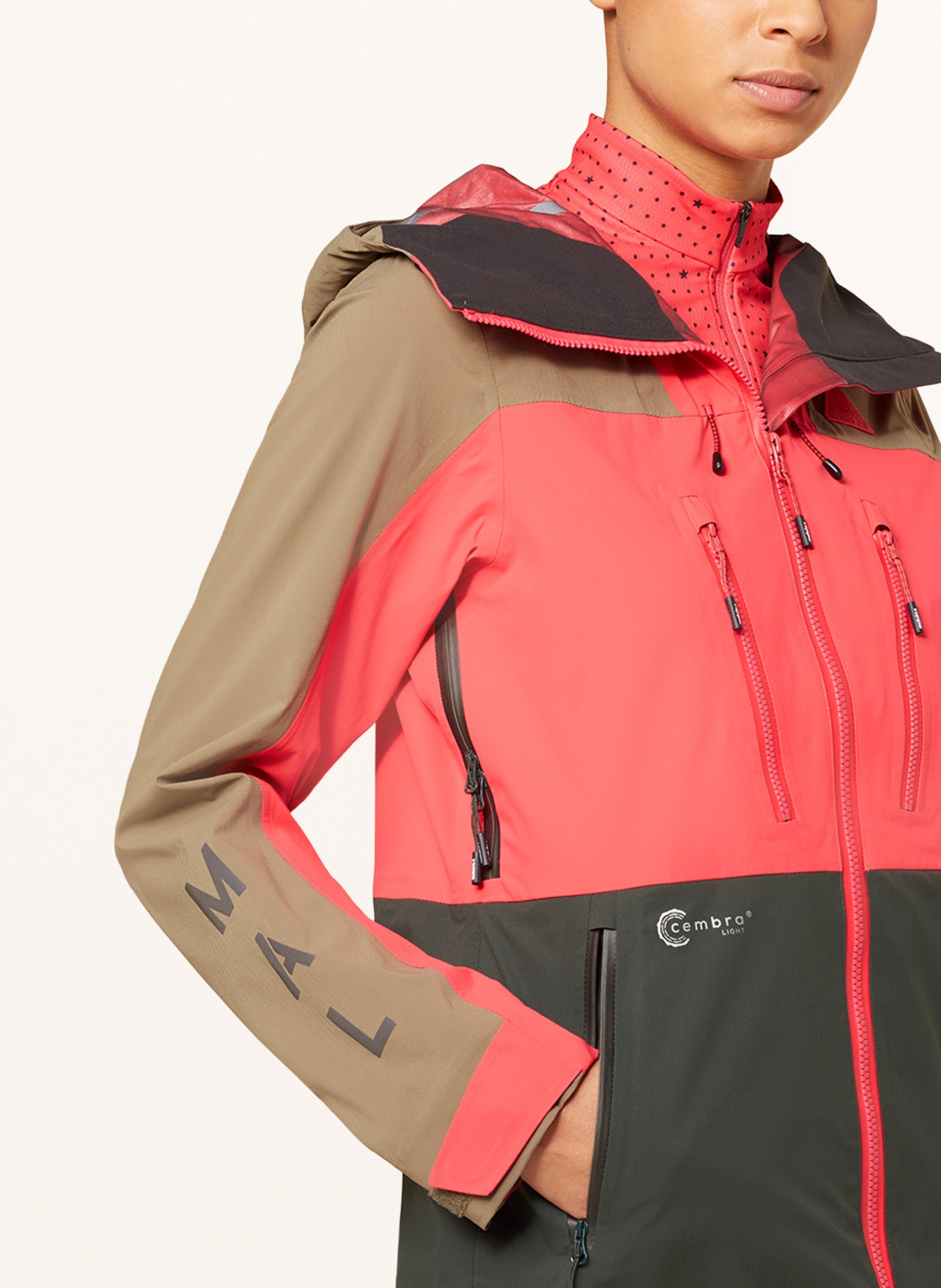 maloja Ski jacket TOLPEIM.: OLIVE / PINK