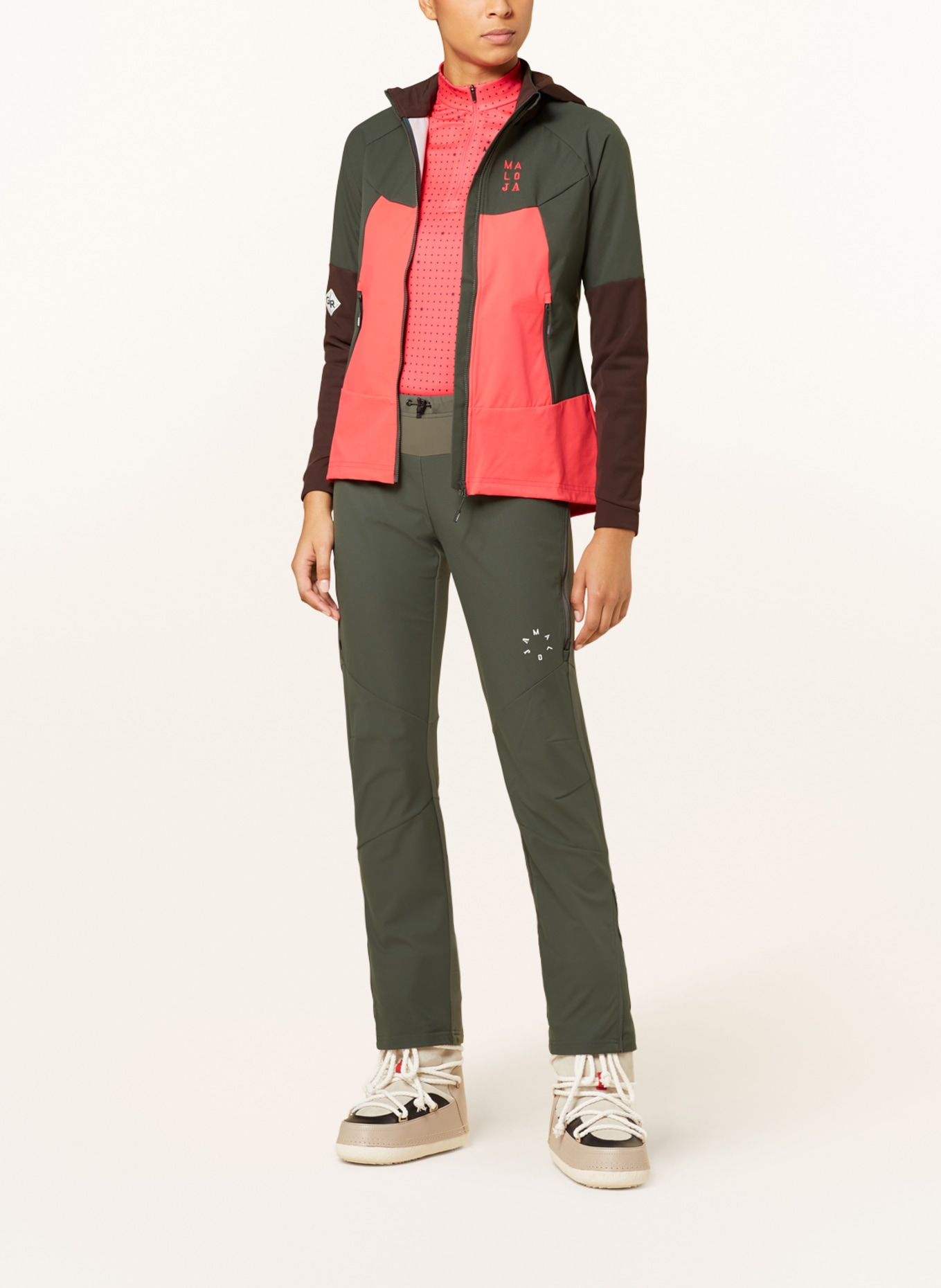 maloja Cross-country ski jacket SCHARECKM., Color: GREEN/ PINK (Image 2)