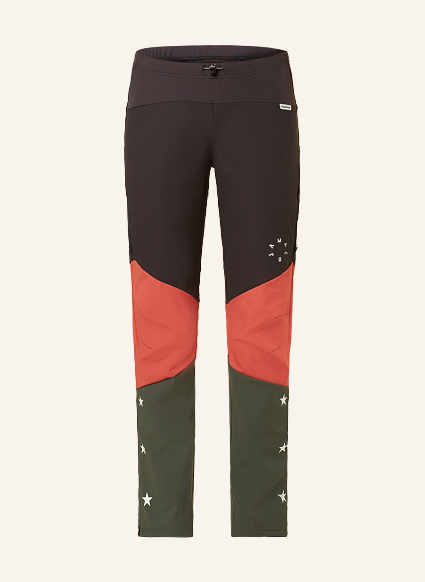 maloja Cross-country ski pants NANINAM., Color: BLACK/ DARK ORANGE/ GREEN (Image 1)