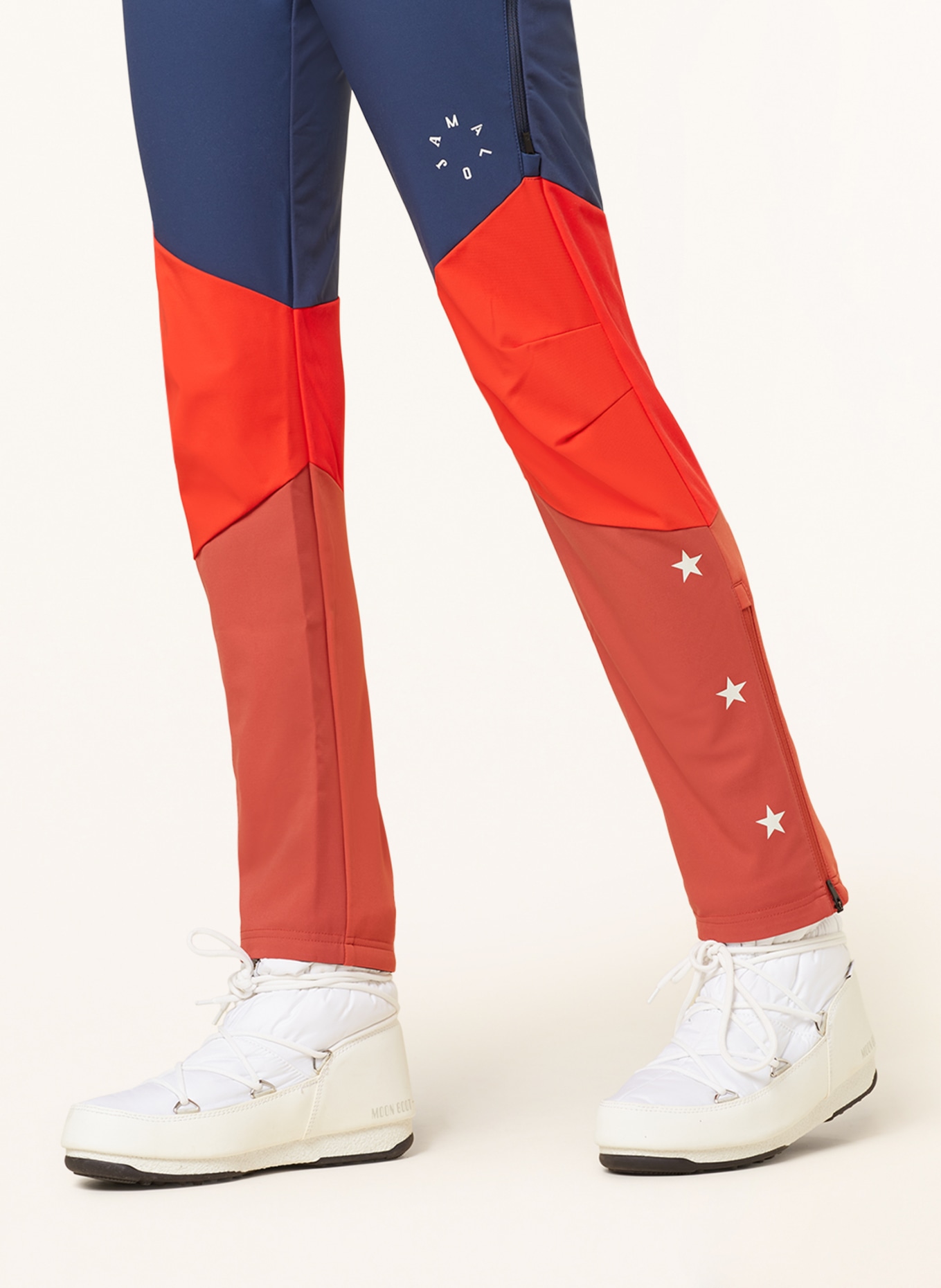 maloja Ski-Langlaufhose NANINAM.: PETROL / ROT