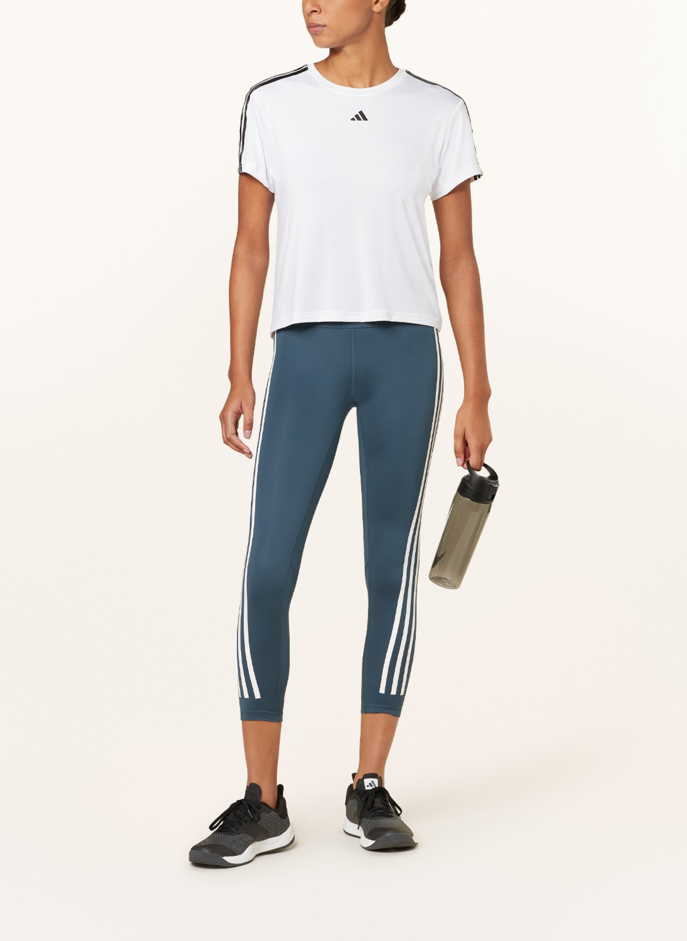 adidas Tights OPTIME TRAINICONS, Color: TEAL/ WHITE (Image 2)