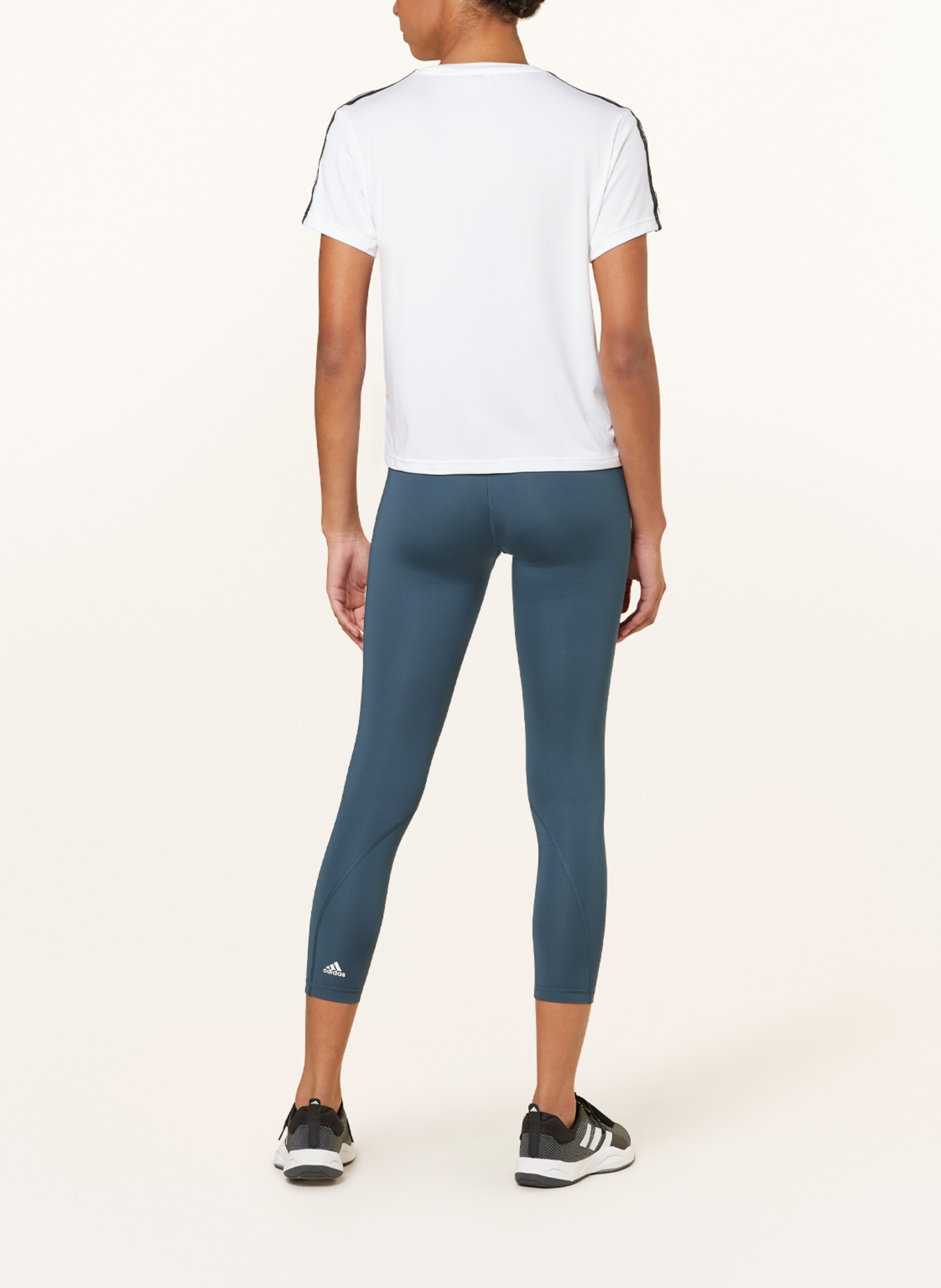 adidas Tights OPTIME TRAINICONS, Color: TEAL/ WHITE (Image 3)