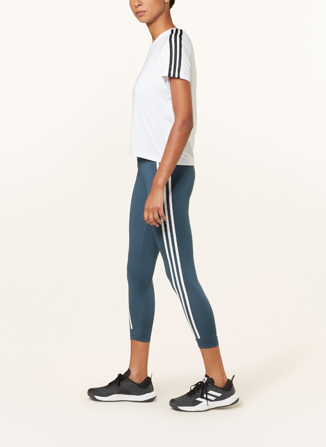 adidas Tights OPTIME TRAINICONS, Color: TEAL/ WHITE (Image 4)