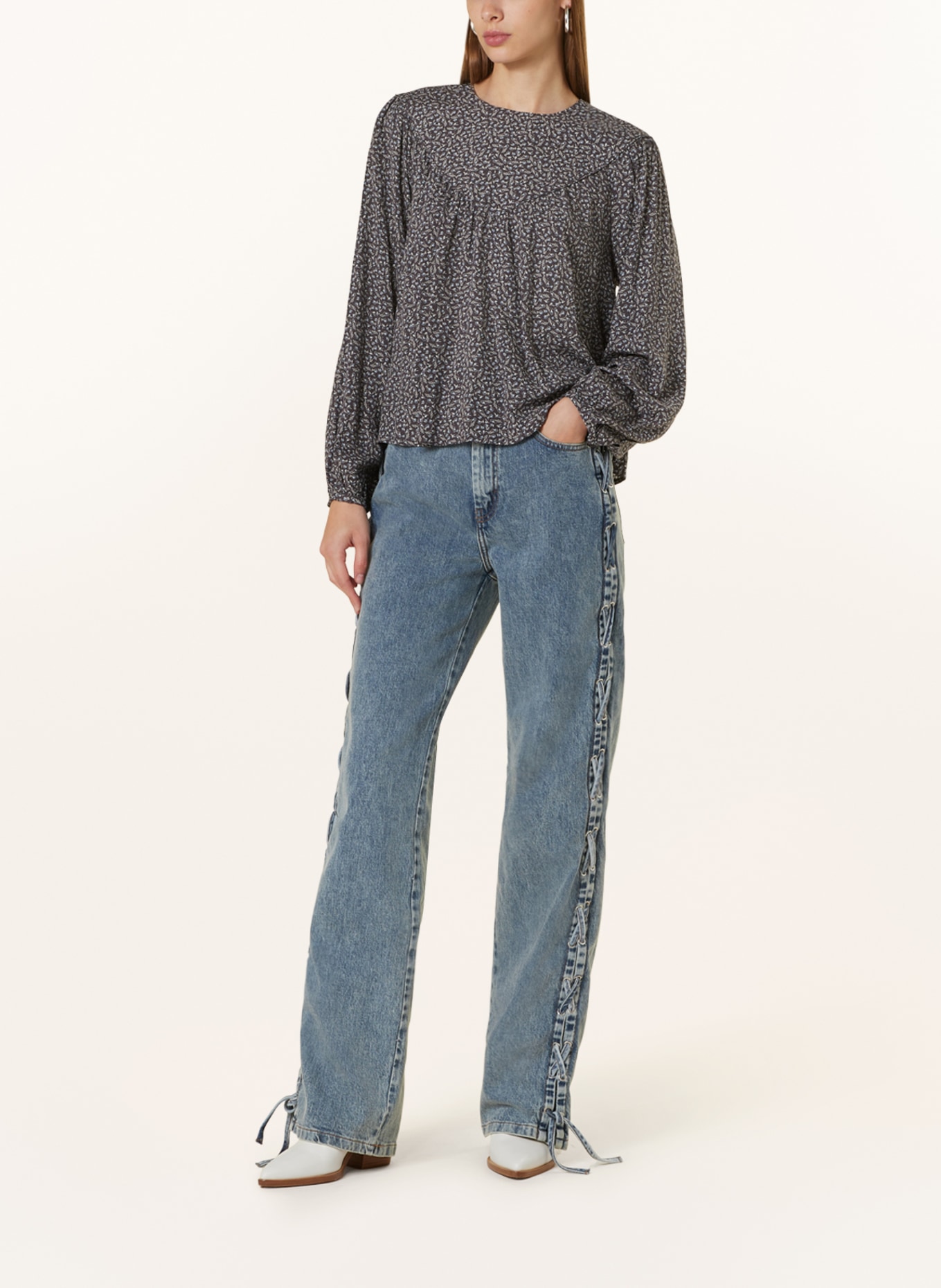 Pepe Jeans Blusenshirt JOANNA, Farbe: GRAU/ HELLBLAU/ WEISS (Bild 2)