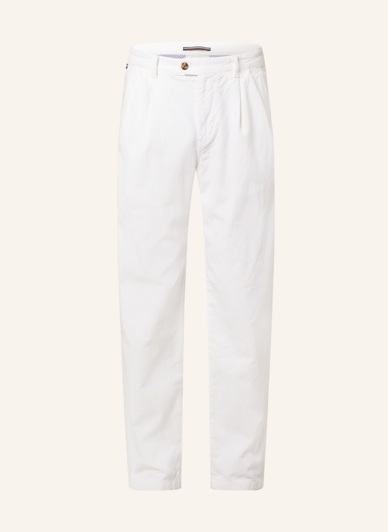 TOMMY HILFIGER Cordhose DENTON Wide Tapered Fit, Farbe: WEISS (Bild 1)