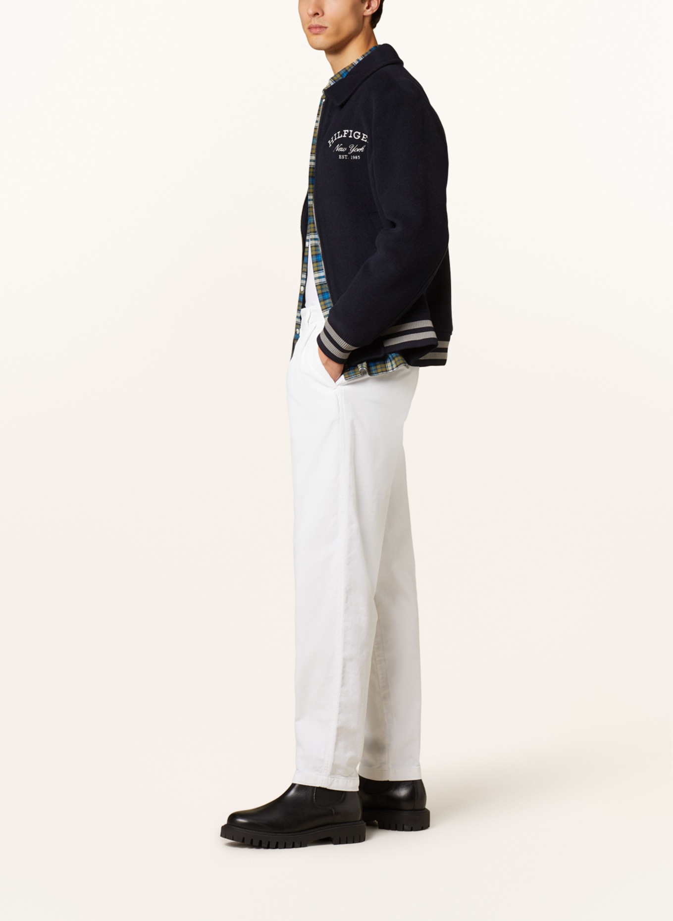 TOMMY HILFIGER Corduroy trousers DENTON wide tapered fit, Color: WHITE (Image 4)