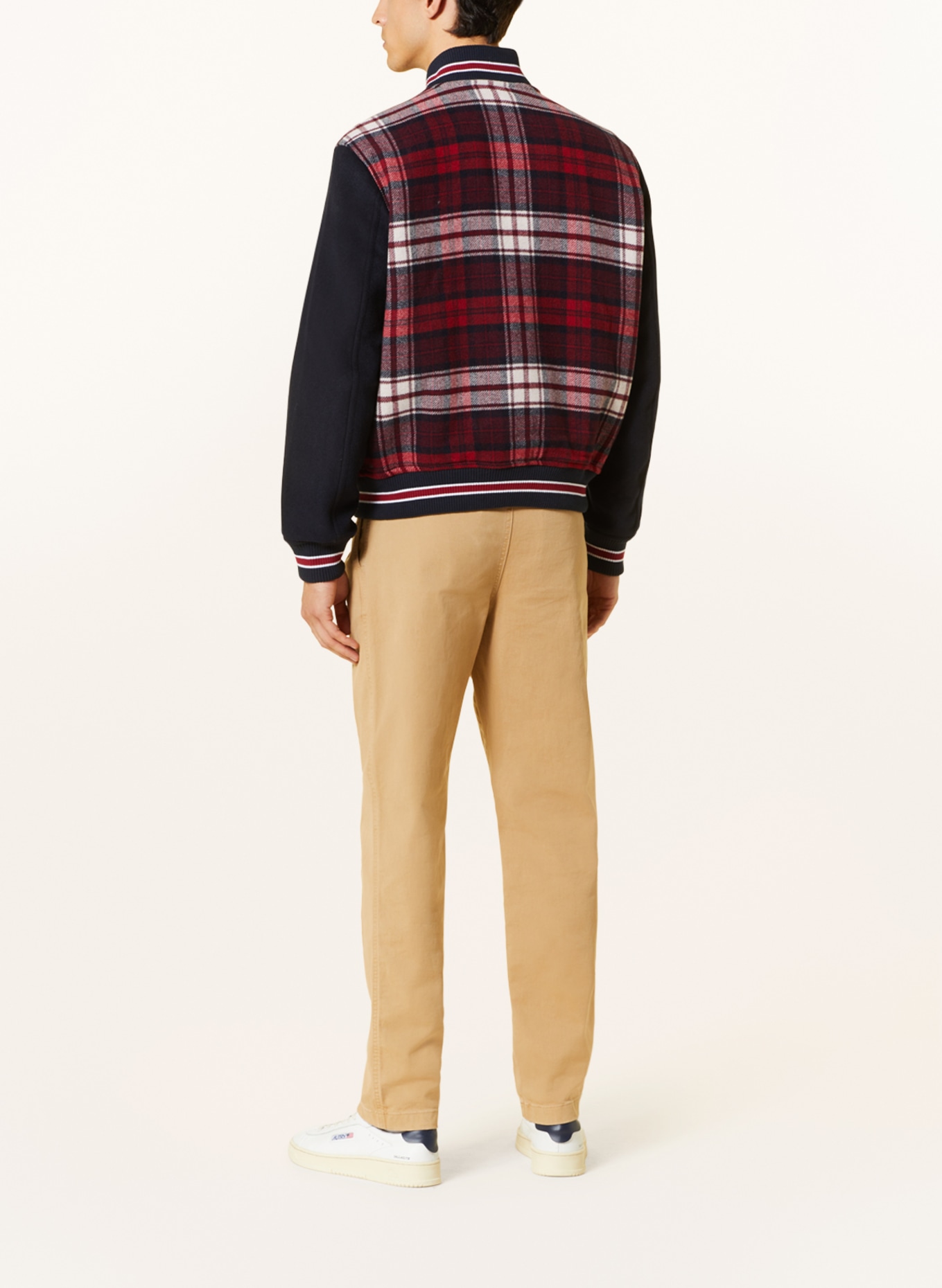 Tommy jeans nylon collegiate logo jacket in red clearance