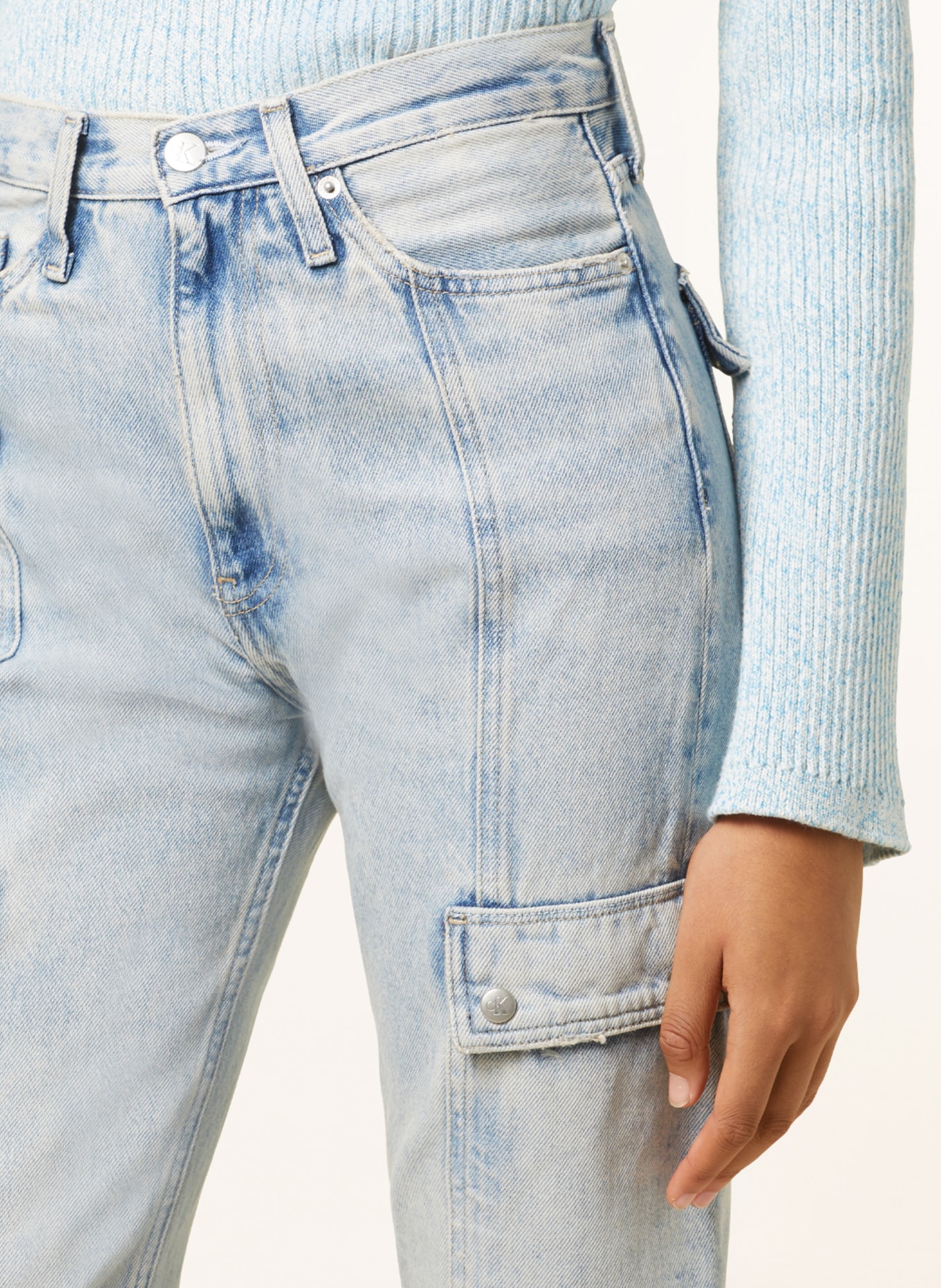 Calvin Klein Jeans Cargo džíny, Barva: 1AA Denim Light (Obrázek 5)