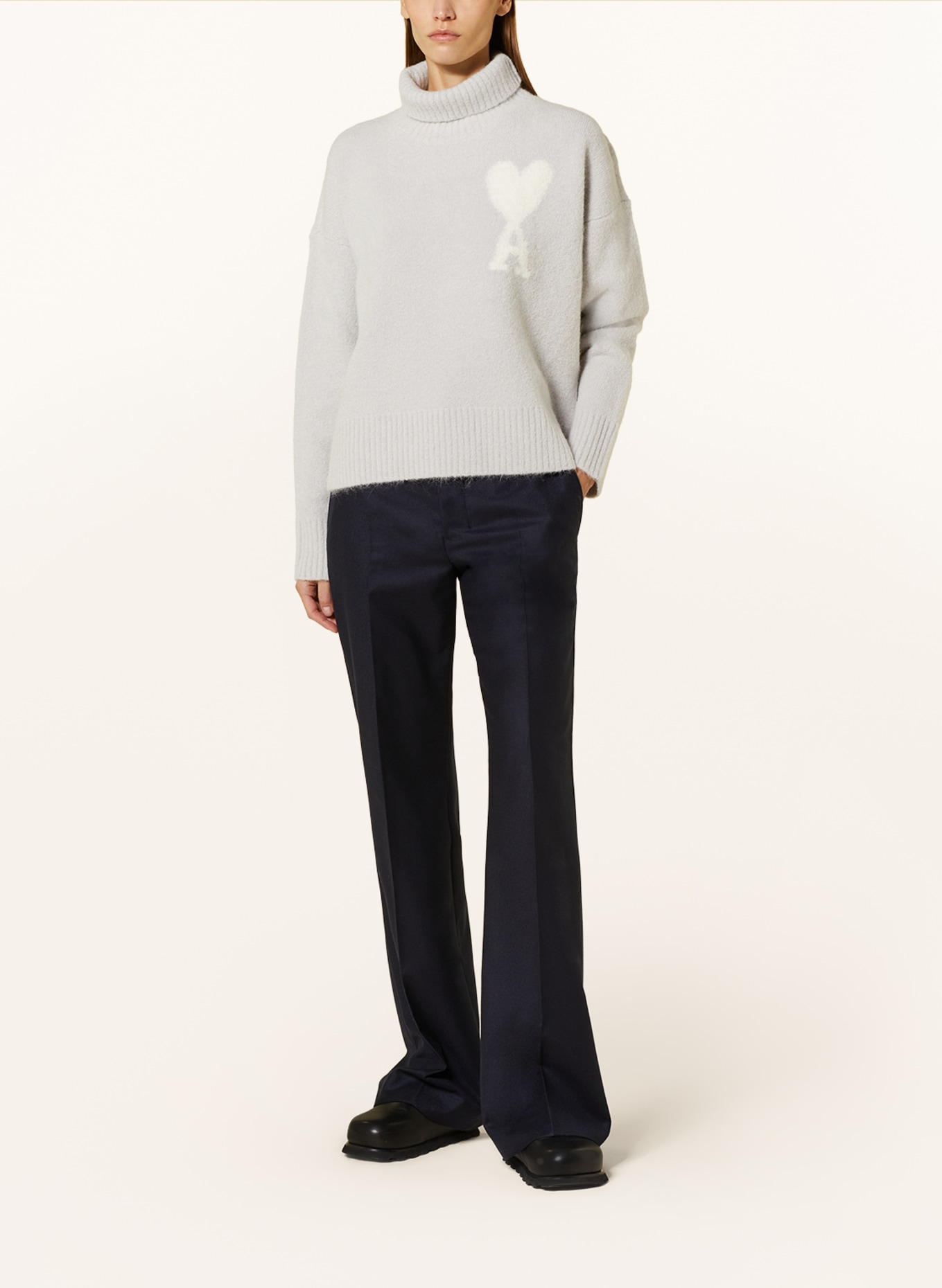 AMI PARIS Alpaka-Pullover, Farbe: HELLGRAU (Bild 2)