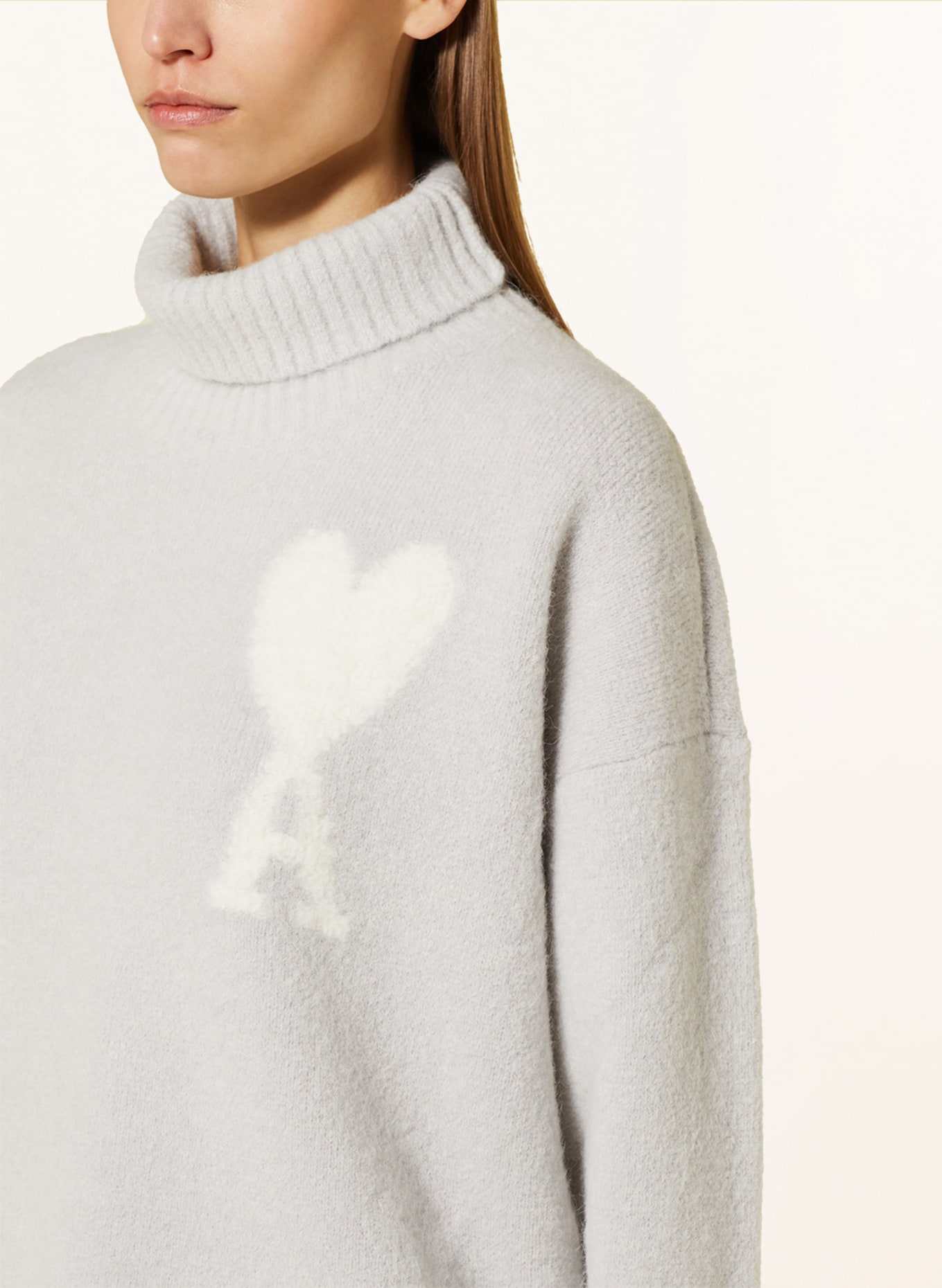 AMI PARIS Alpaka-Pullover, Farbe: HELLGRAU (Bild 4)