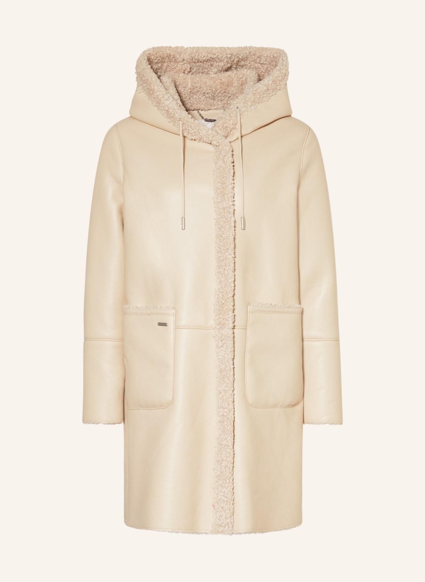 GUESS Coat CLARA in leather look, Color: LIGHT BROWN (Image 1)