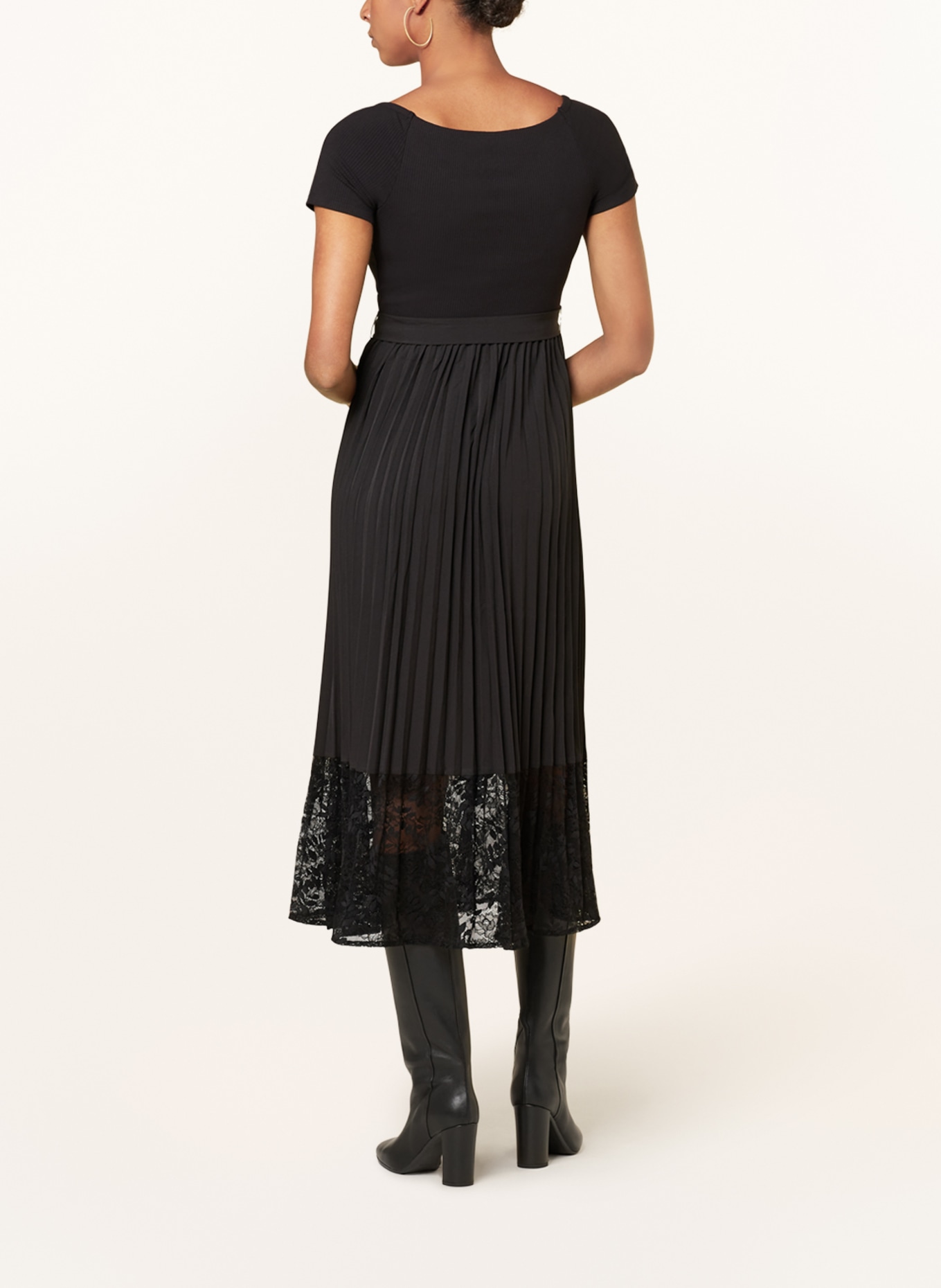 GUESS Dress TIANA in mixed materials with lace, Color: BLACK (Image 3)