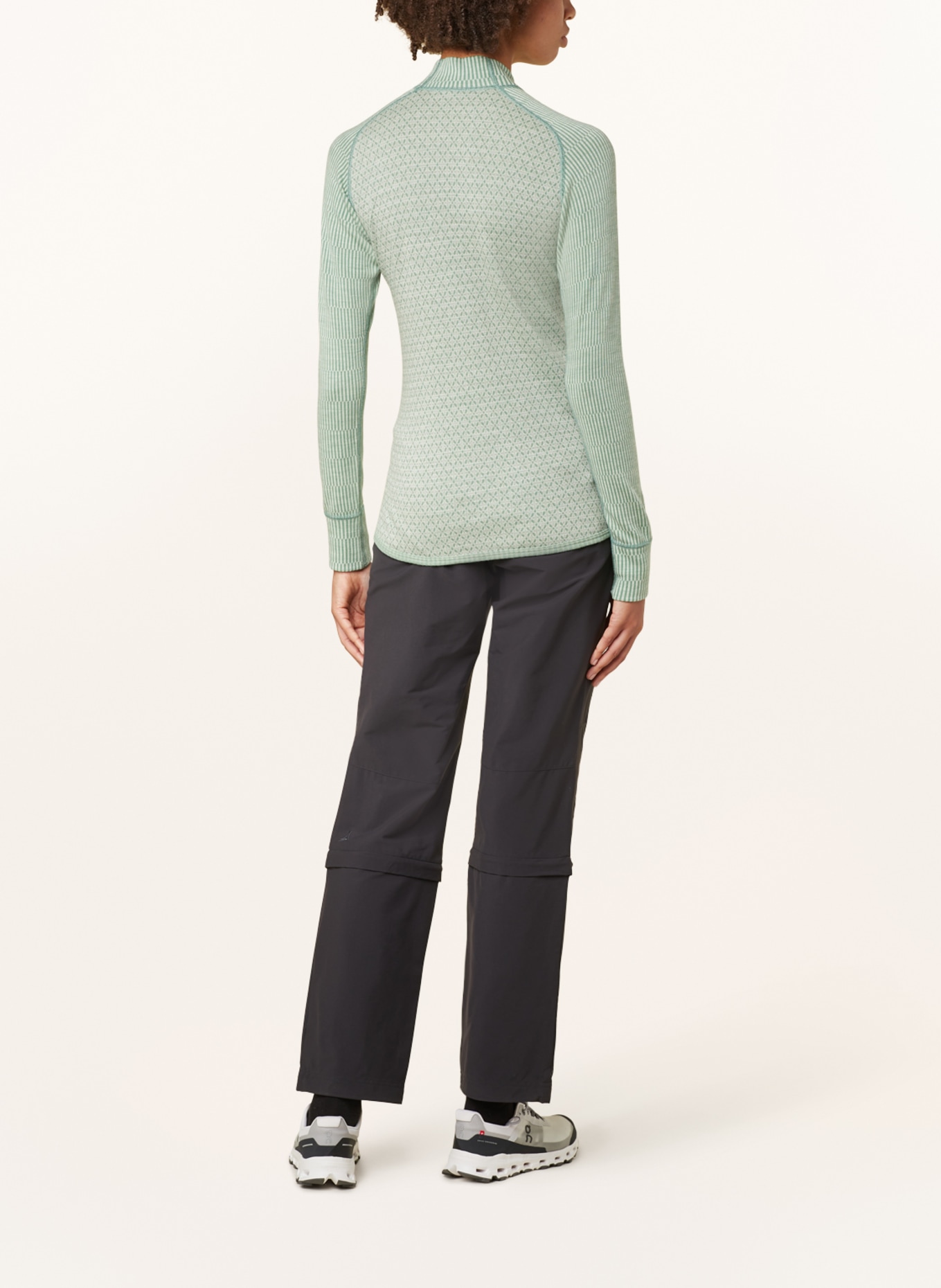 DEVOLD Functional underwear shirt KVITEGGA in merino wool, Color: LIGHT GREEN/ ECRU (Image 3)