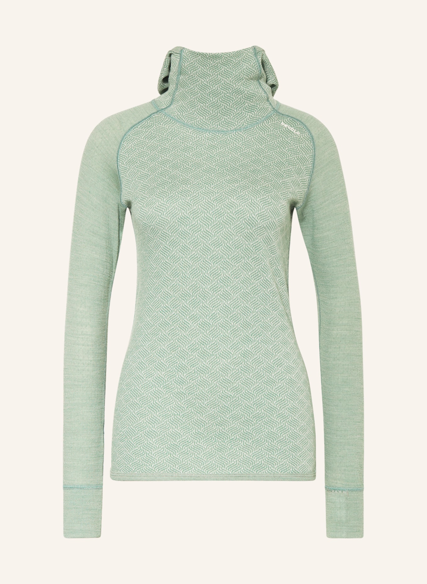 DEVOLD Functional underwear shirt KVITEGGA in merino wool, Color: LIGHT GREEN/ ECRU (Image 1)