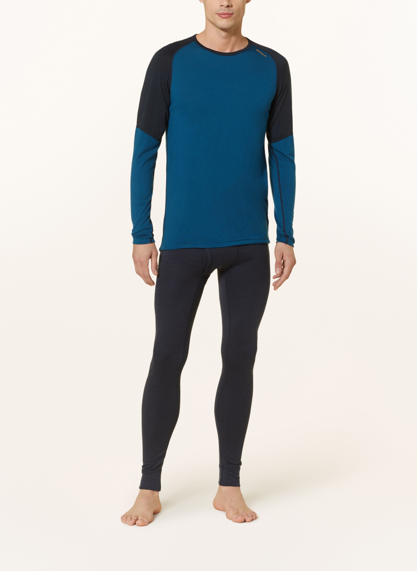 DEVOLD Functional underwear shirt JAKTA made of merino wool, Color: TEAL/ DARK BLUE (Image 2)