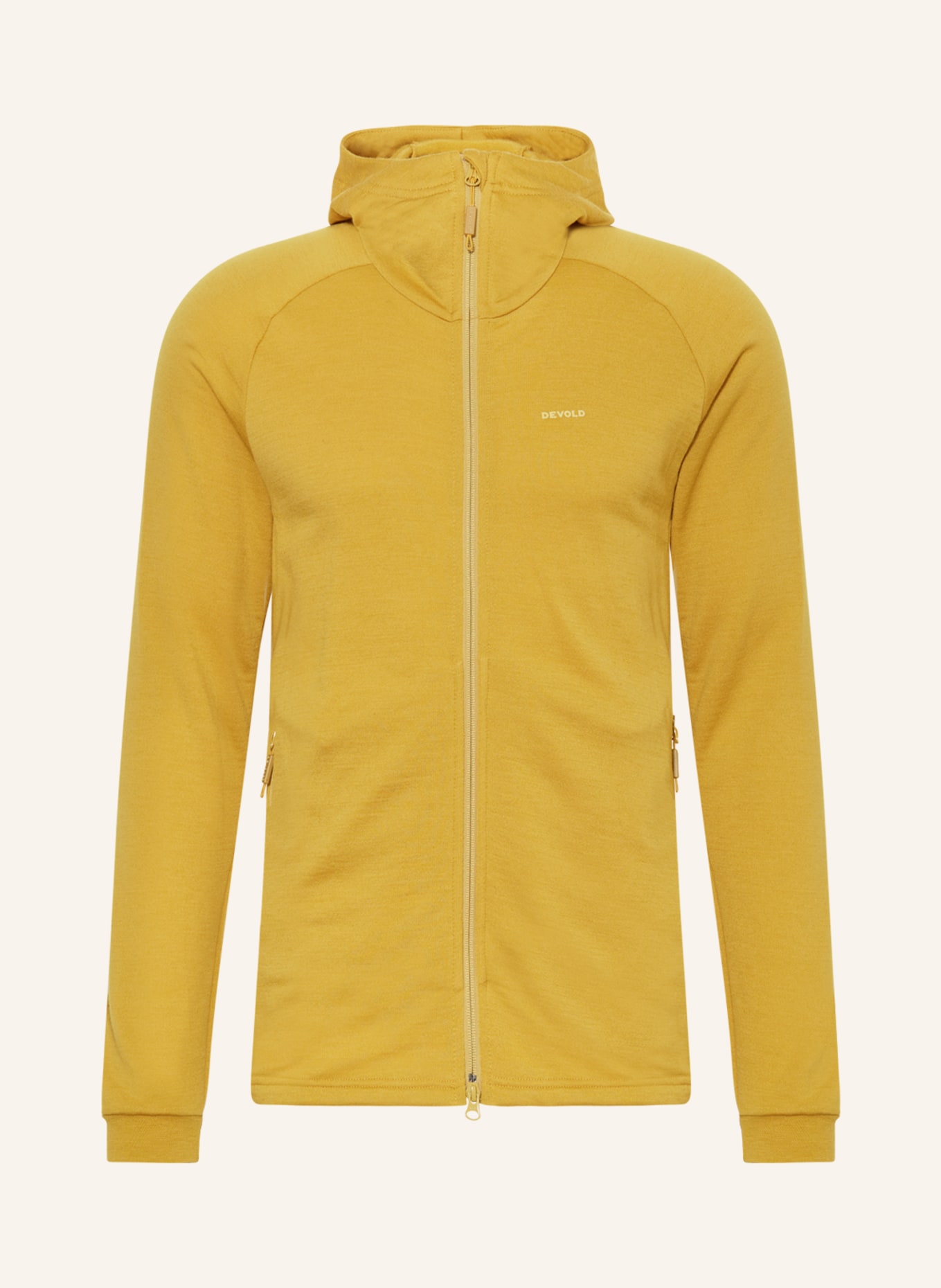 DEVOLD Mid-layer jacket NIBBA made of merino wool, Color: YELLOW (Image 1)