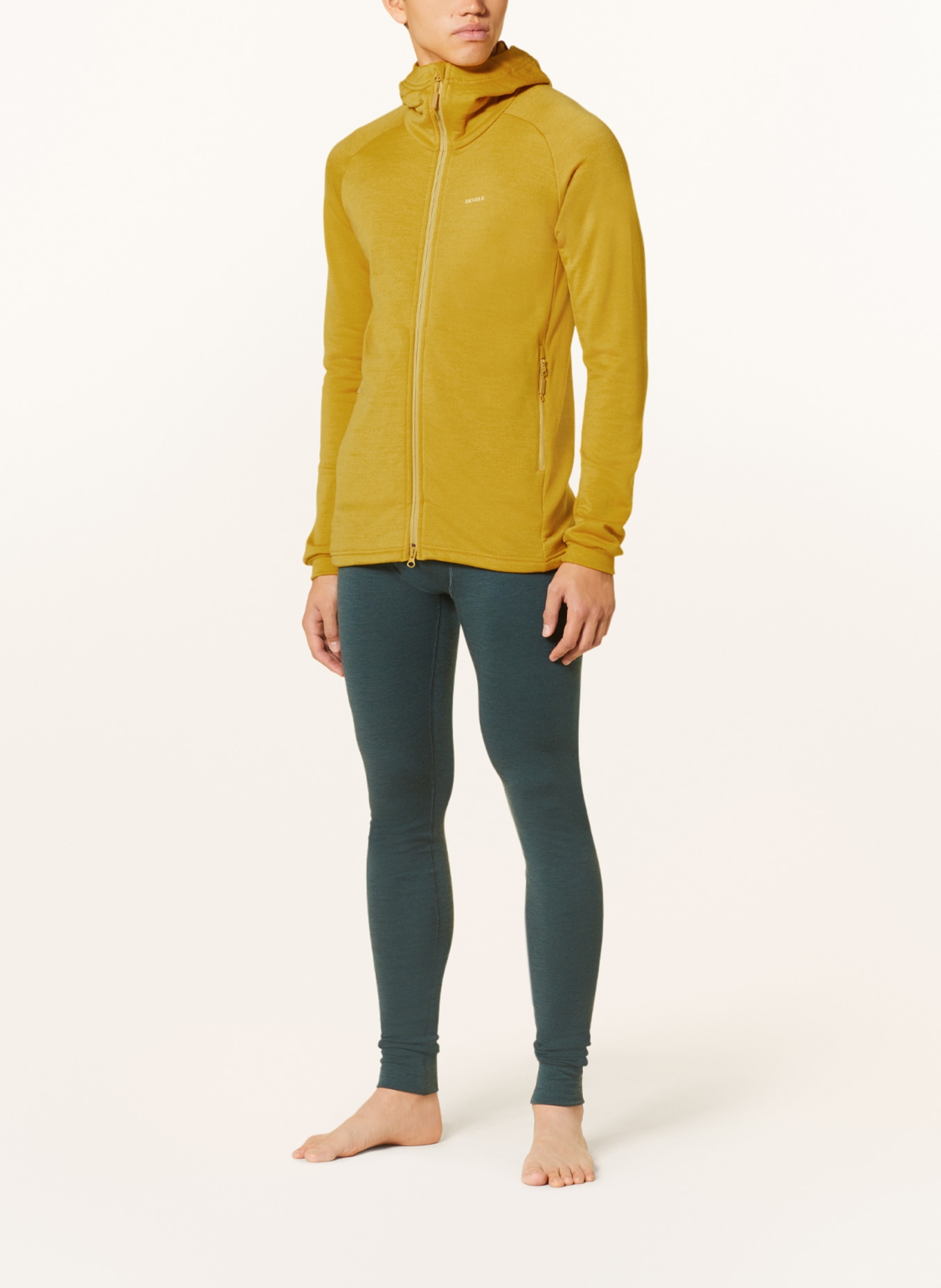 DEVOLD Mid-layer jacket NIBBA made of merino wool, Color: YELLOW (Image 2)