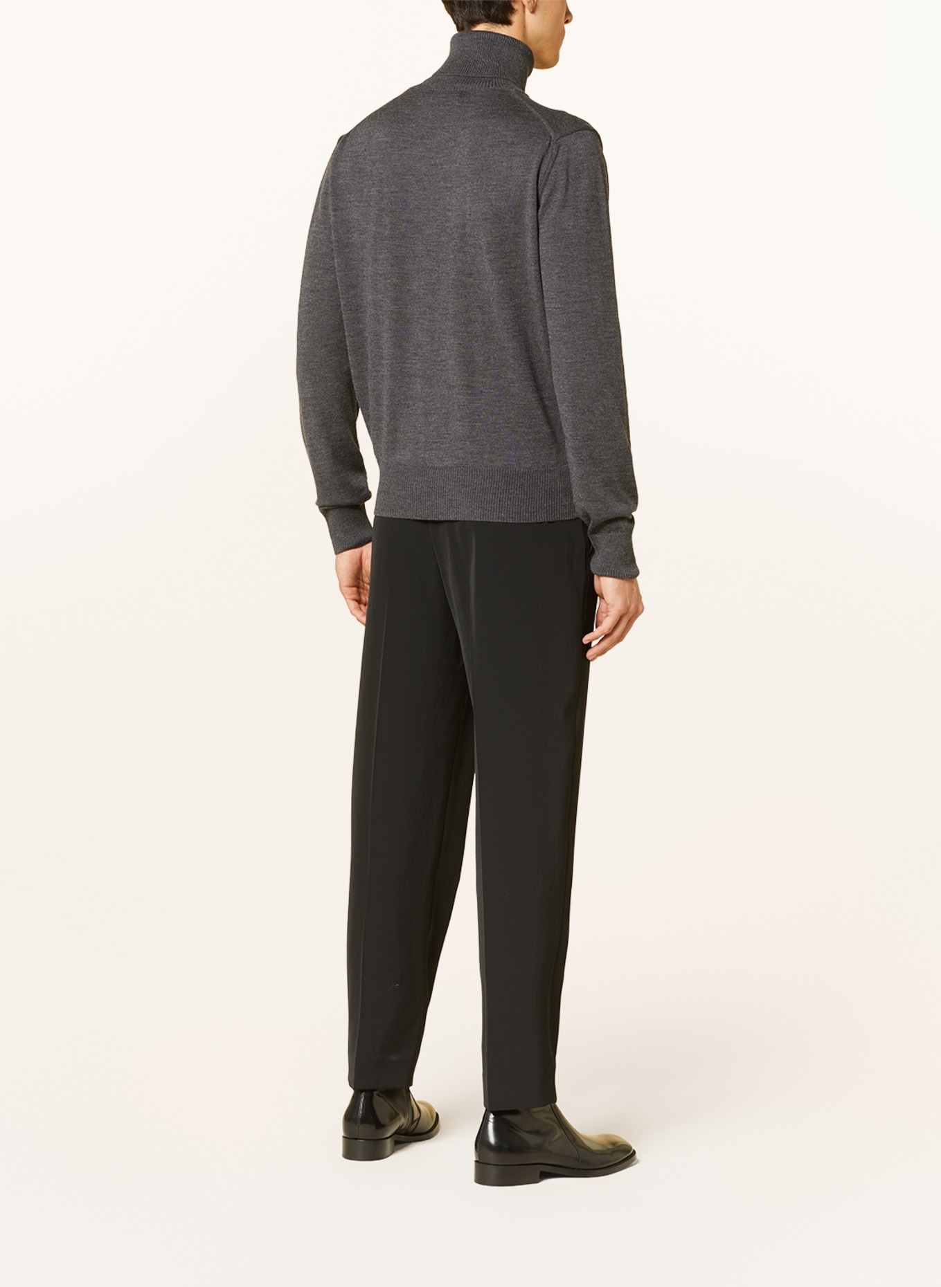 AMI PARIS Turtleneck sweater in merino wool, Color: GRAY (Image 3)
