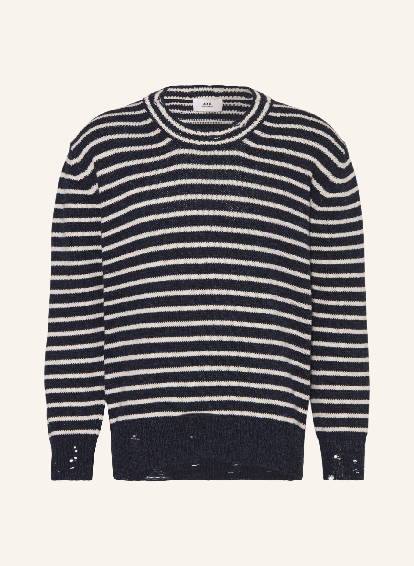 AMI PARIS Sweater, Color: DARK BLUE/ WHITE (Image 1)