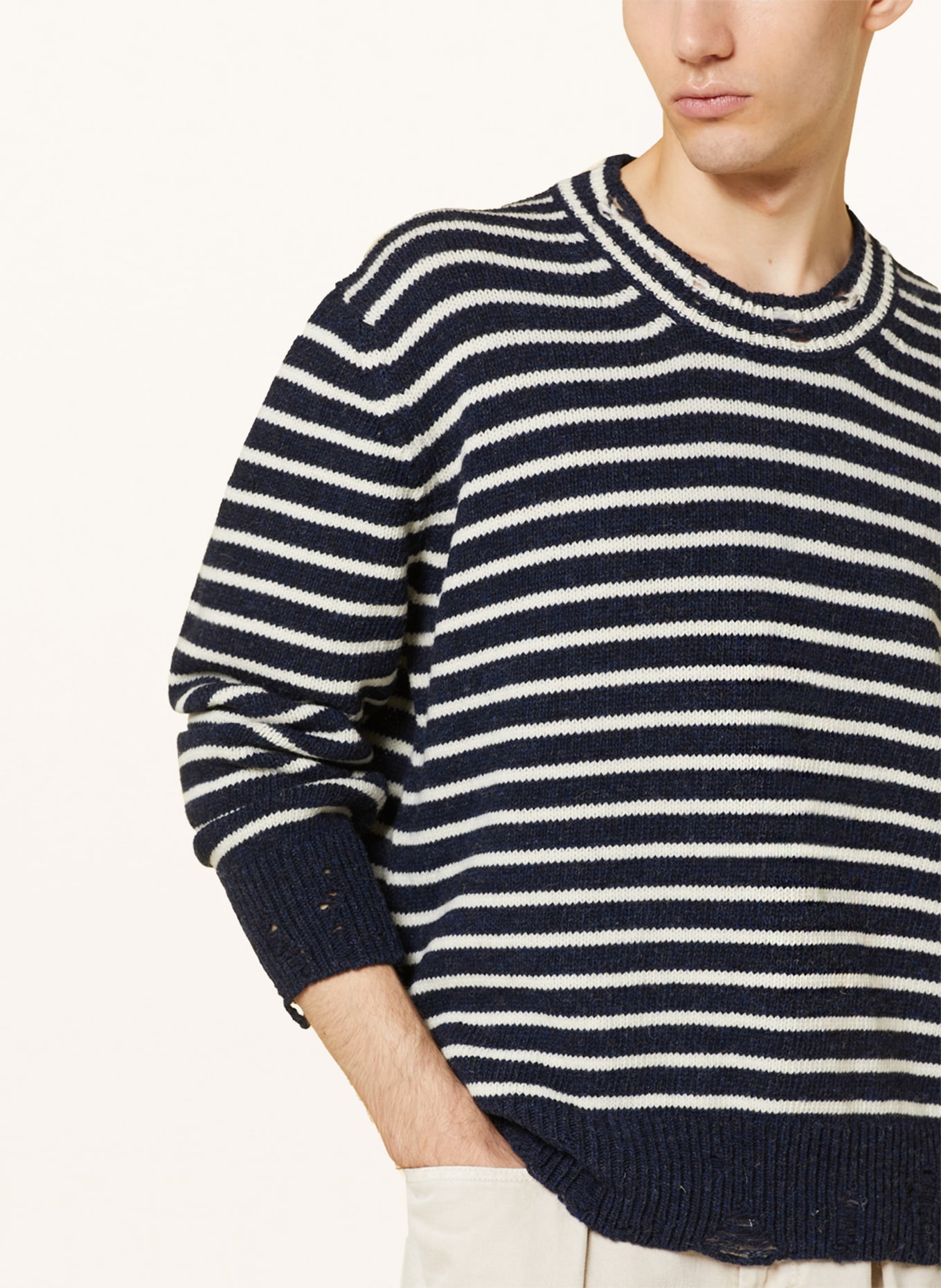 AMI PARIS Sweater, Color: DARK BLUE/ WHITE (Image 4)