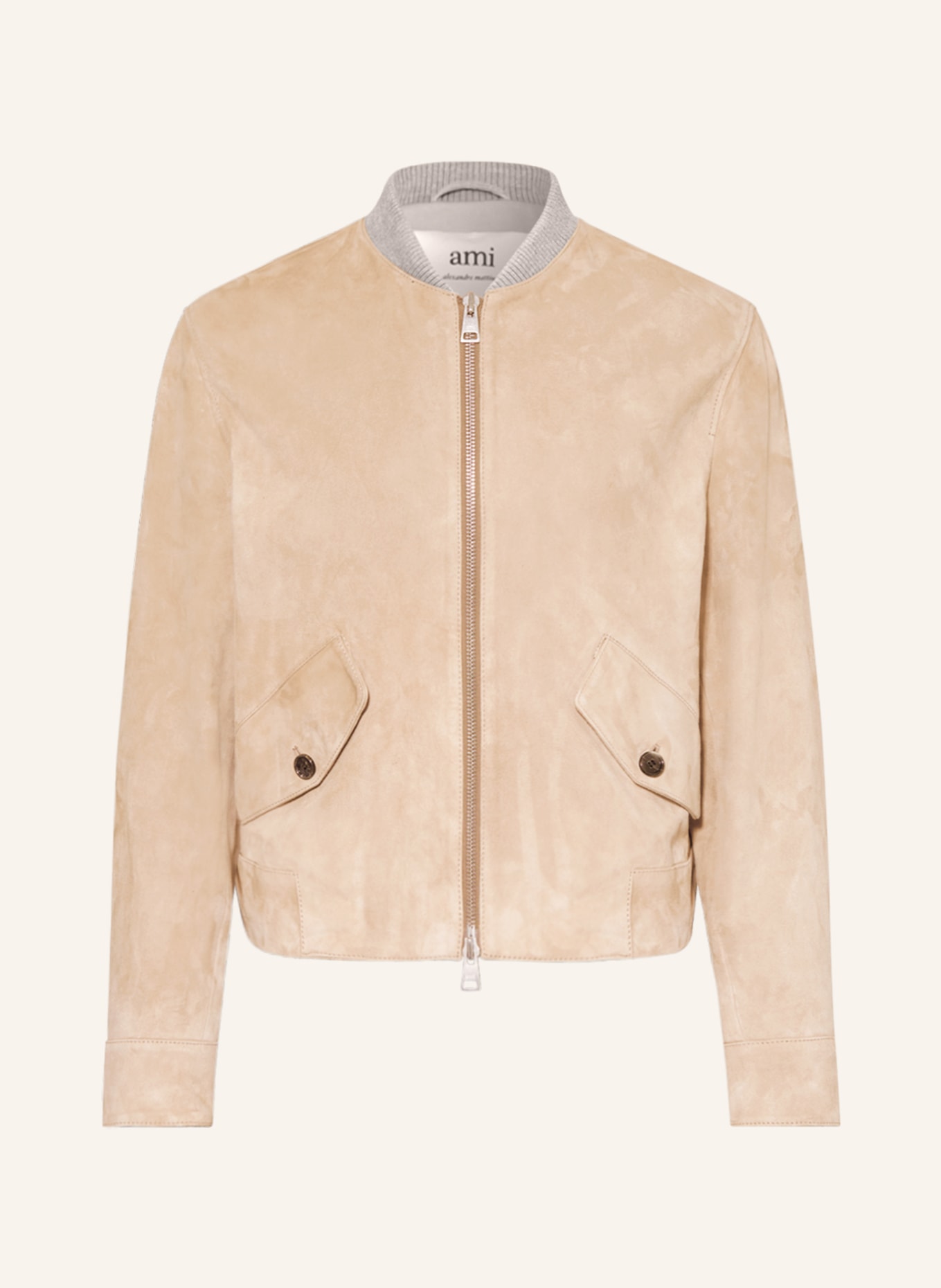 AMI PARIS Leather jacket, Color: CREAM (Image 1)