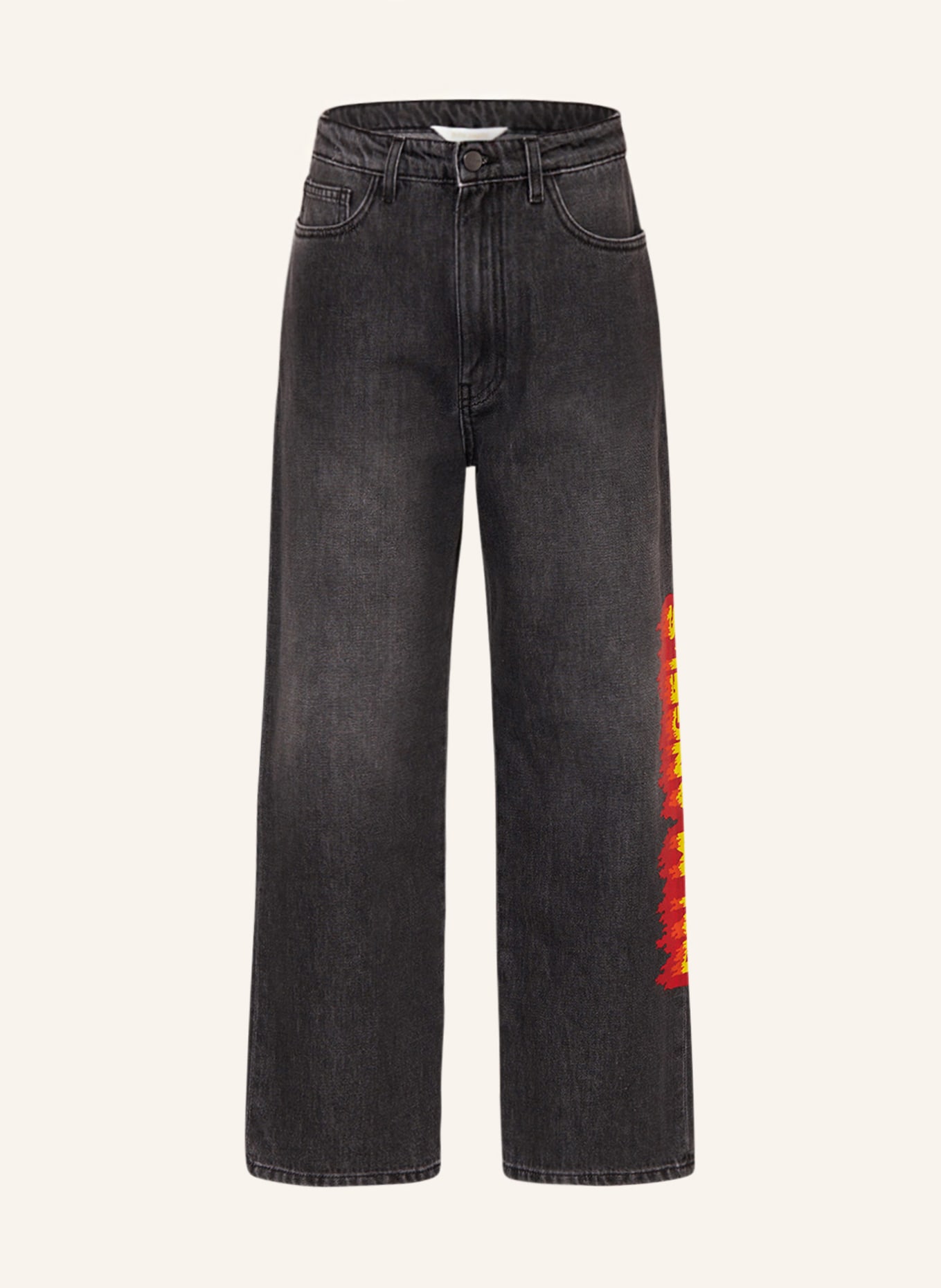 Palm Angels Jeans, Farbe: SCHWARZ/ ROT/ GELB (Bild 1)
