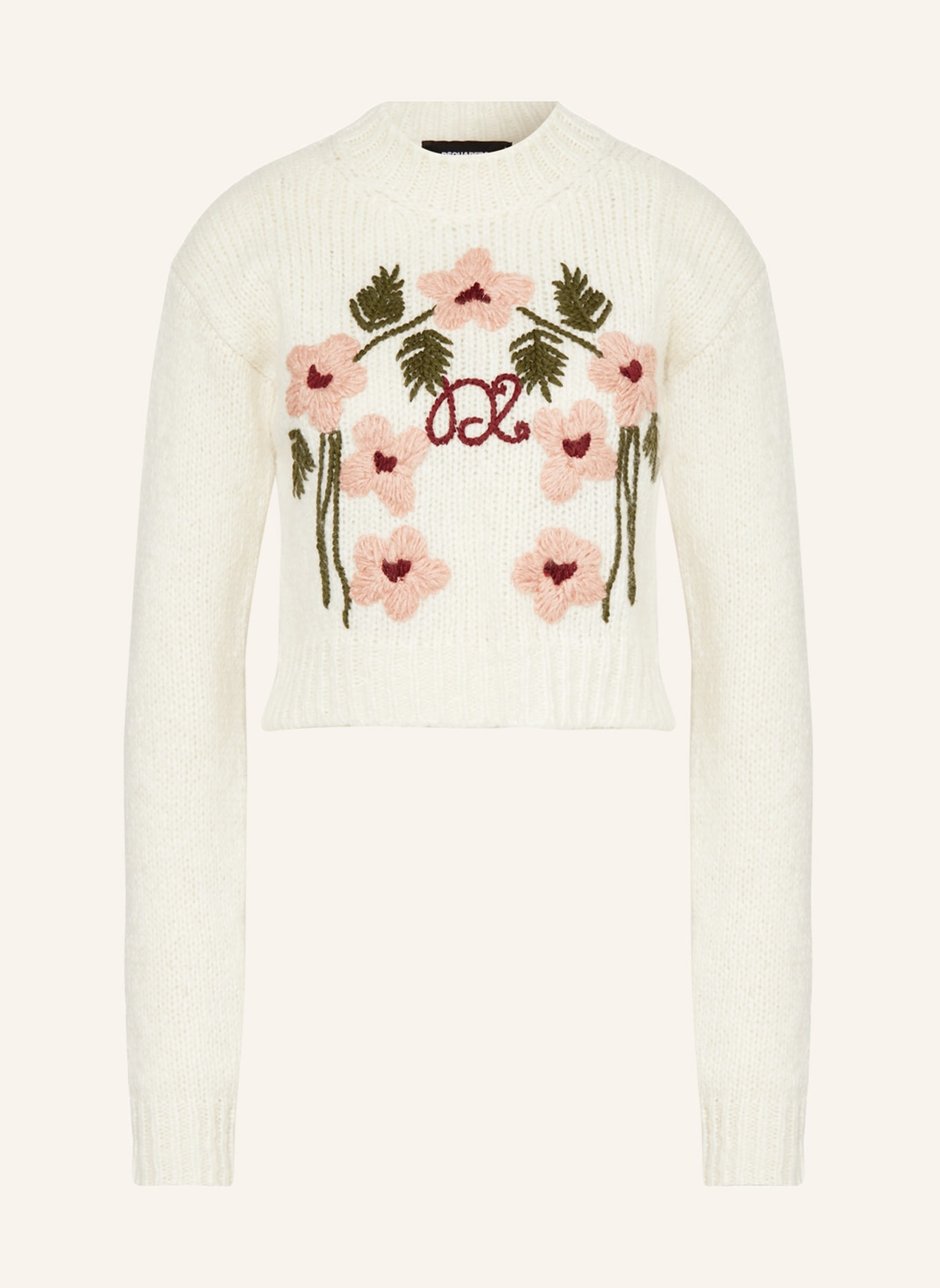 DSQUARED2 Sweater with alpaca, Color: ECRU/ TEAL/ ROSE (Image 1)