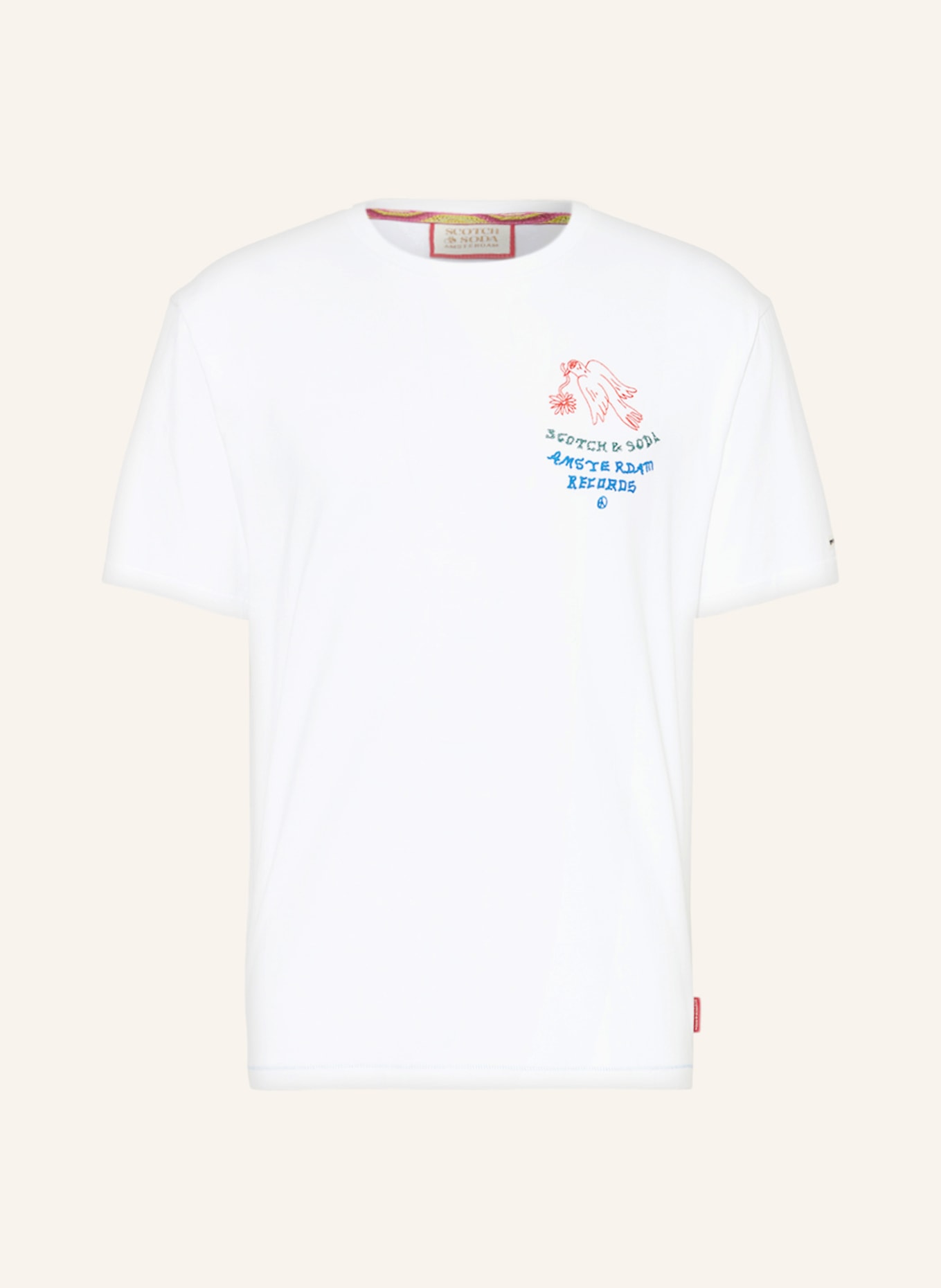 SCOTCH & SODA T-shirt, Color: WHITE/ BLUE/ RED (Image 1)