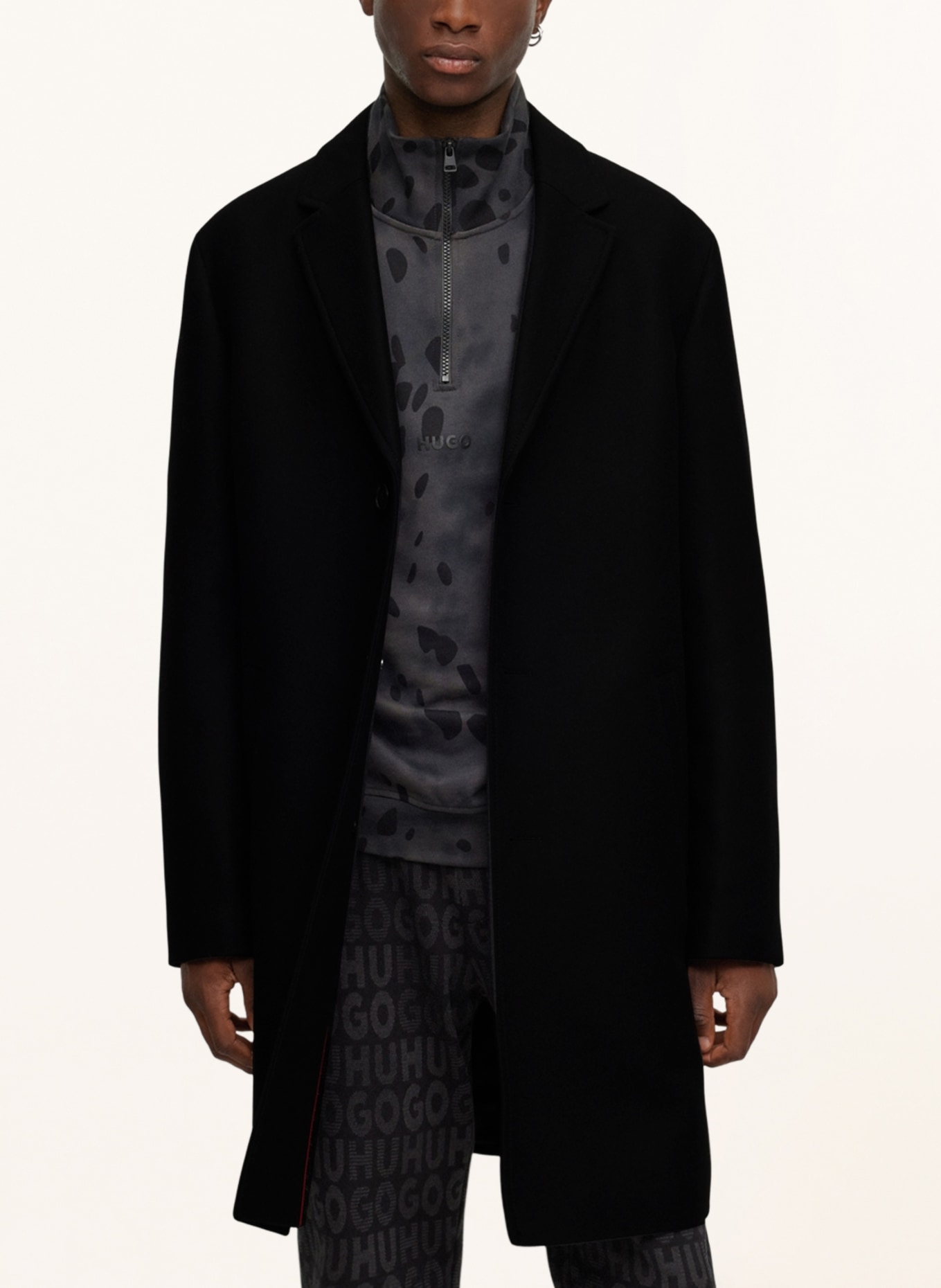 HUGO Wool coat MALTE, Color: BLACK (Image 4)