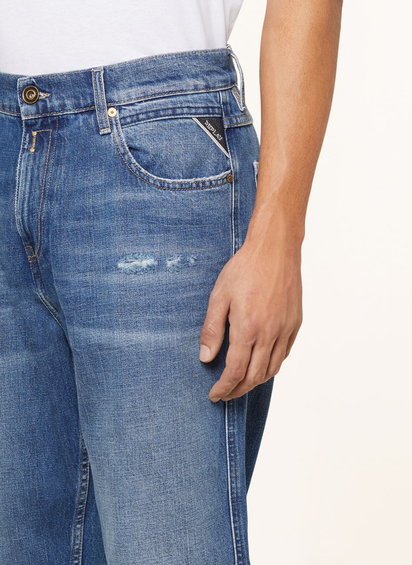 REPLAY Jeans SANDOT Tapered Fit, Farbe: 009 MEDIUM BLUE (Bild 6)