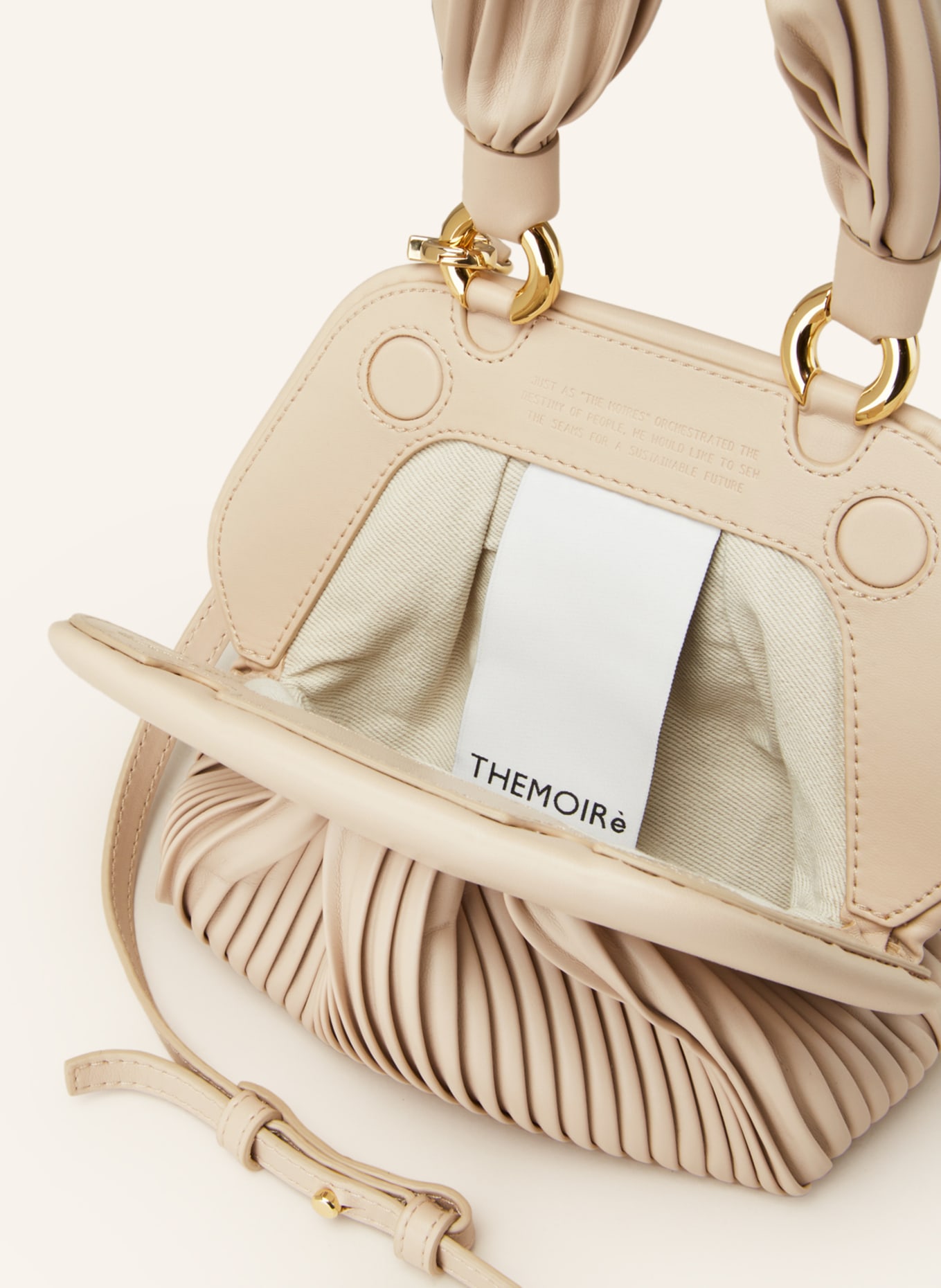 THEMOIRè Handbag GEA PLISSÈ SMALL, Color: CREAM (Image 3)