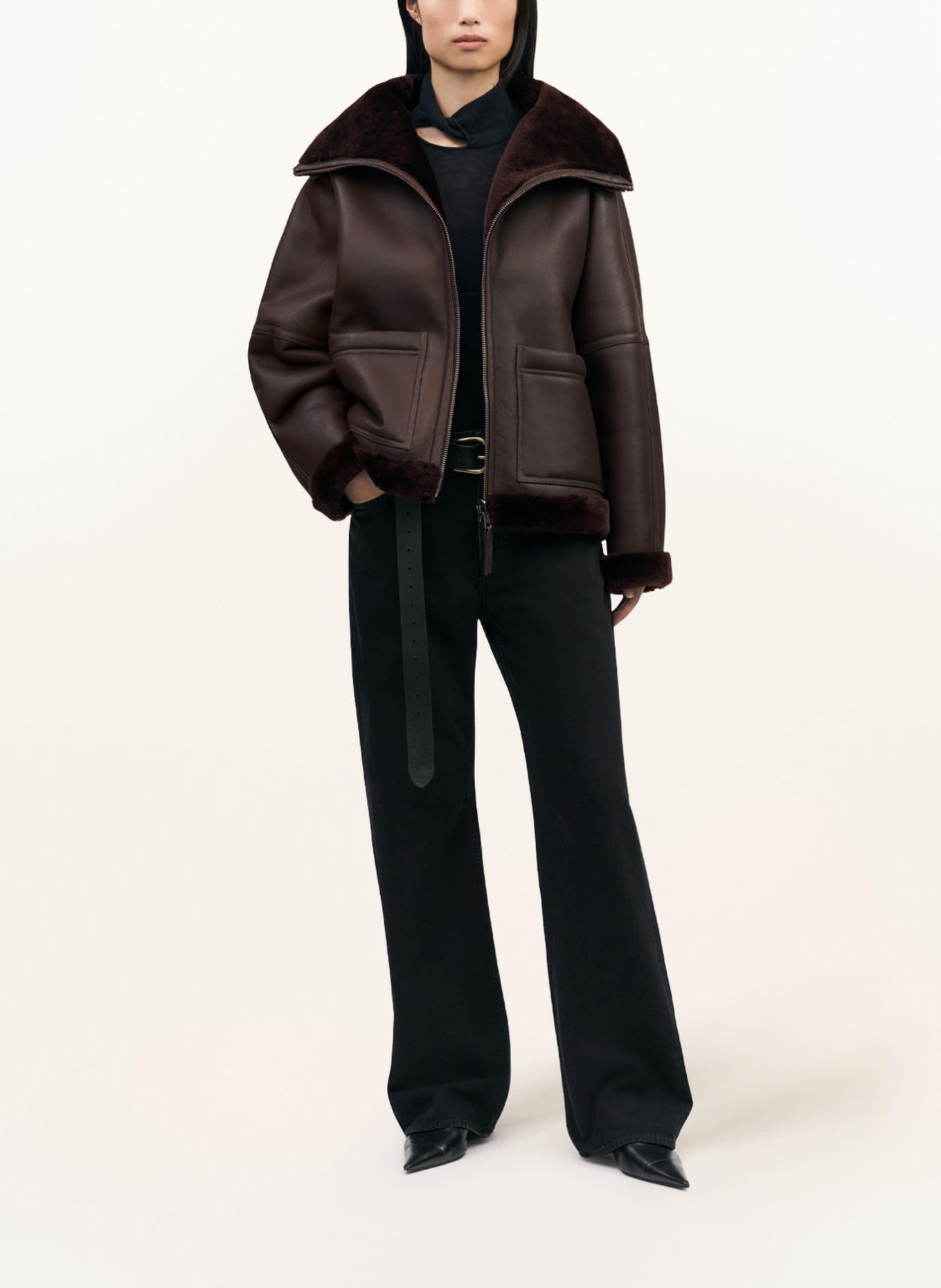 TIGER OF SWEDEN Lambskin jacket ENELE reversible, Color: BROWN (Image 2)