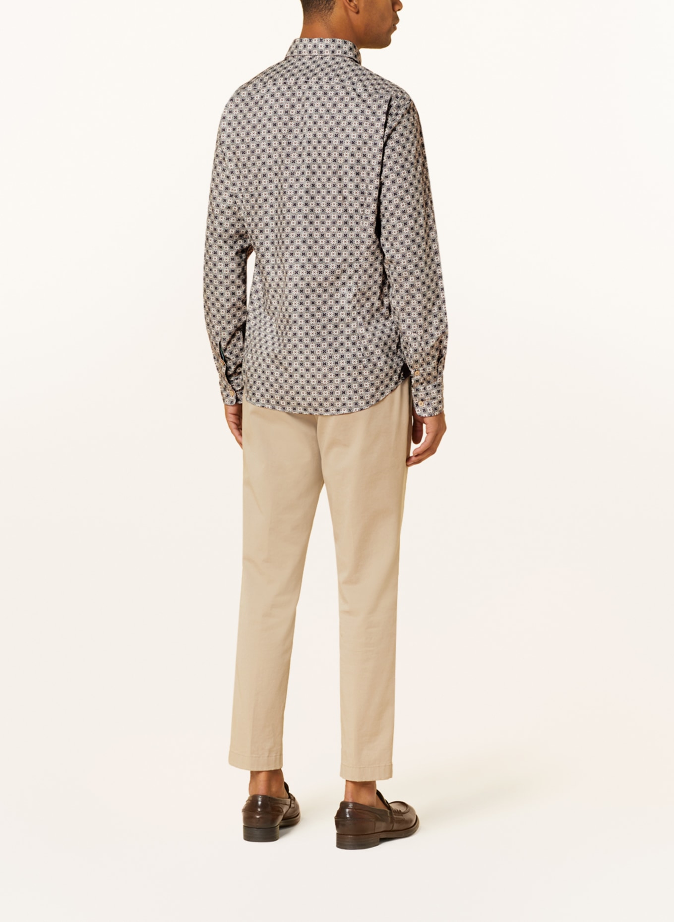 FIL NOIR Shirt TREVISO shaped fit, Color: GRAY/ DARK PURPLE/ ECRU (Image 3)