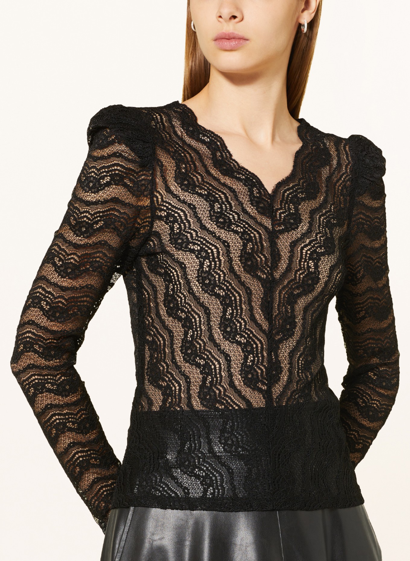 lollys laundry Shirt blouse TOLUCA in lace, Color: BLACK (Image 4)