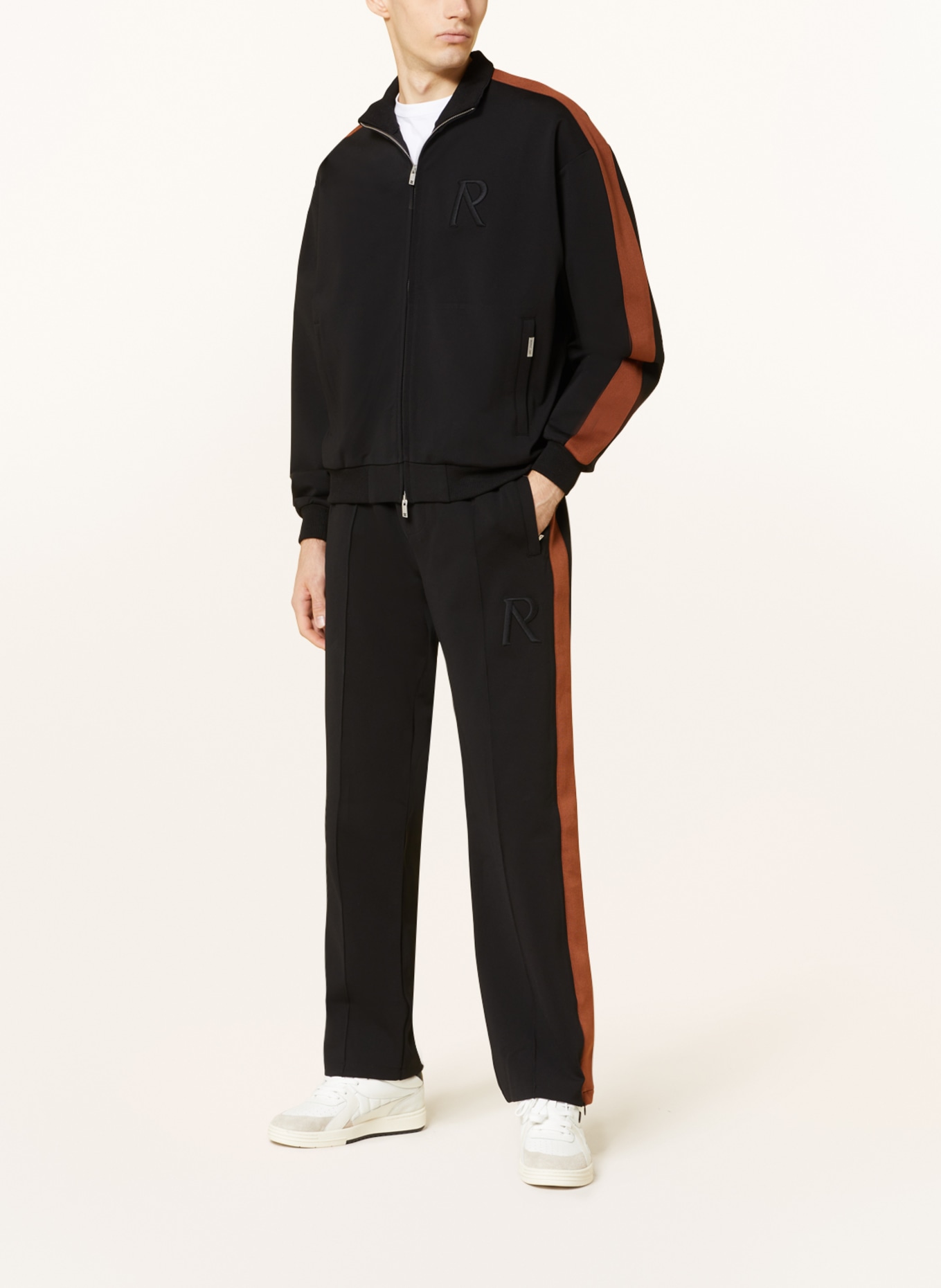 REPRESENT Track pants with tuxedo stripes, Color: BLACK/ BROWN (Image 2)