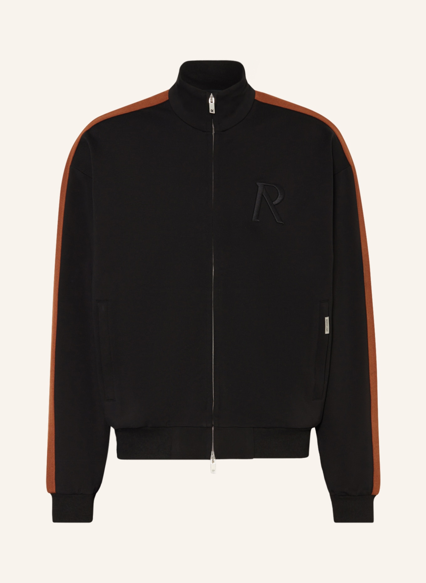 REPRESENT Jacket with tuxedo stripes, Color: BLACK/ BROWN (Image 1)