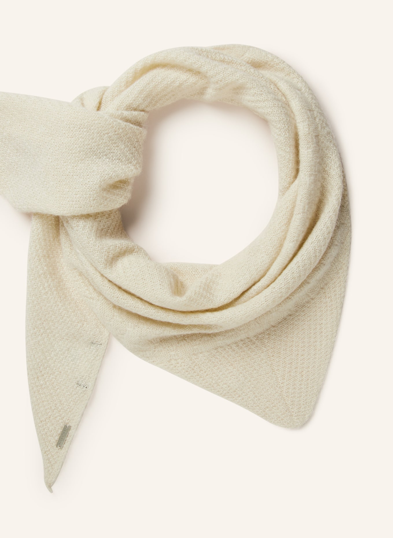 SEEBERGER Triangular scarf with alpaca and glitter thread, Color: ECRU (Image 2)