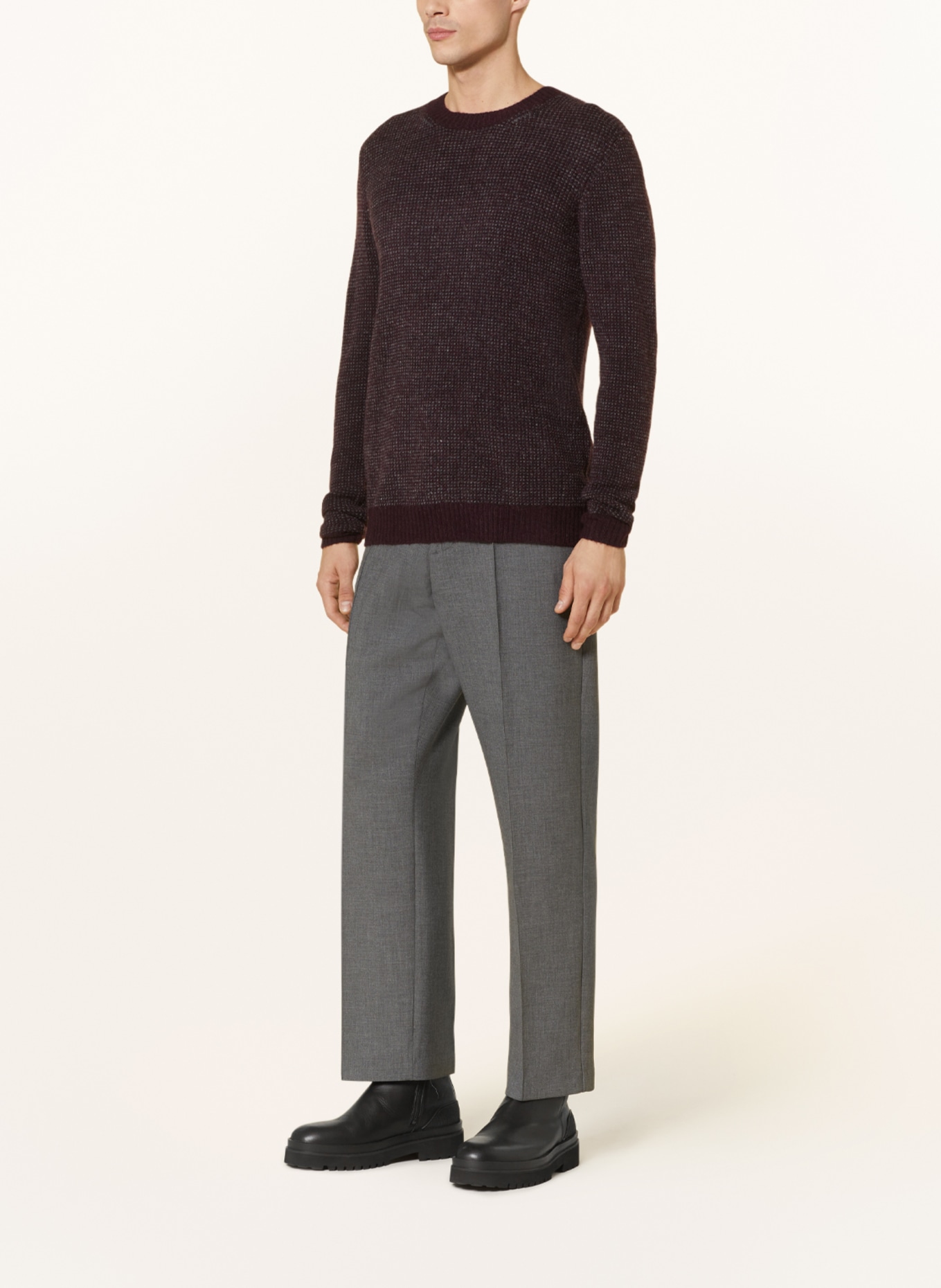 NOWADAYS Sweater, Color: DARK RED/ GRAY (Image 3)