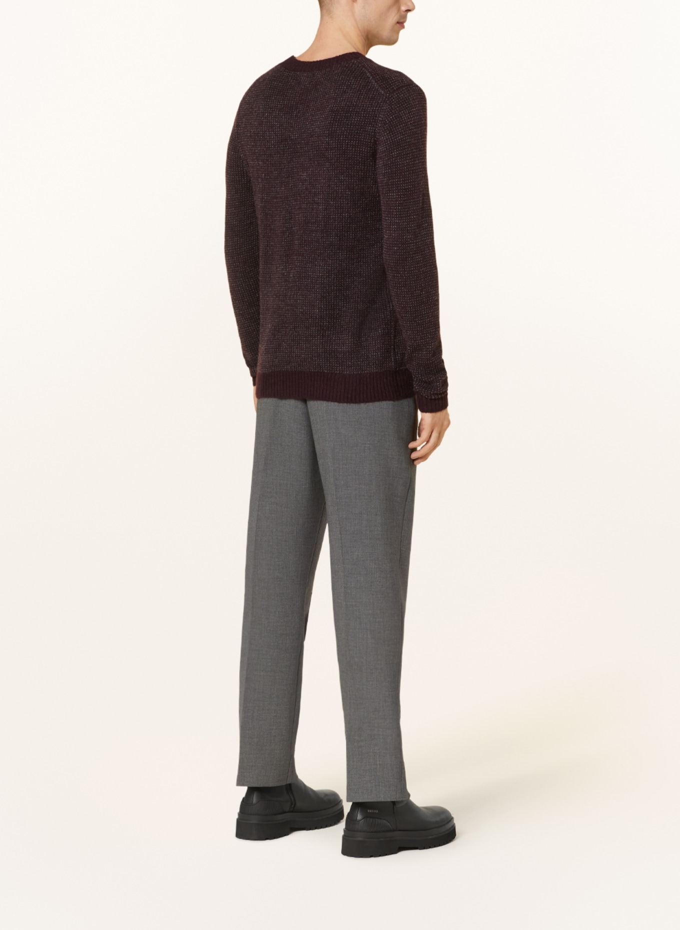 NOWADAYS Sweater, Color: DARK RED/ GRAY (Image 4)