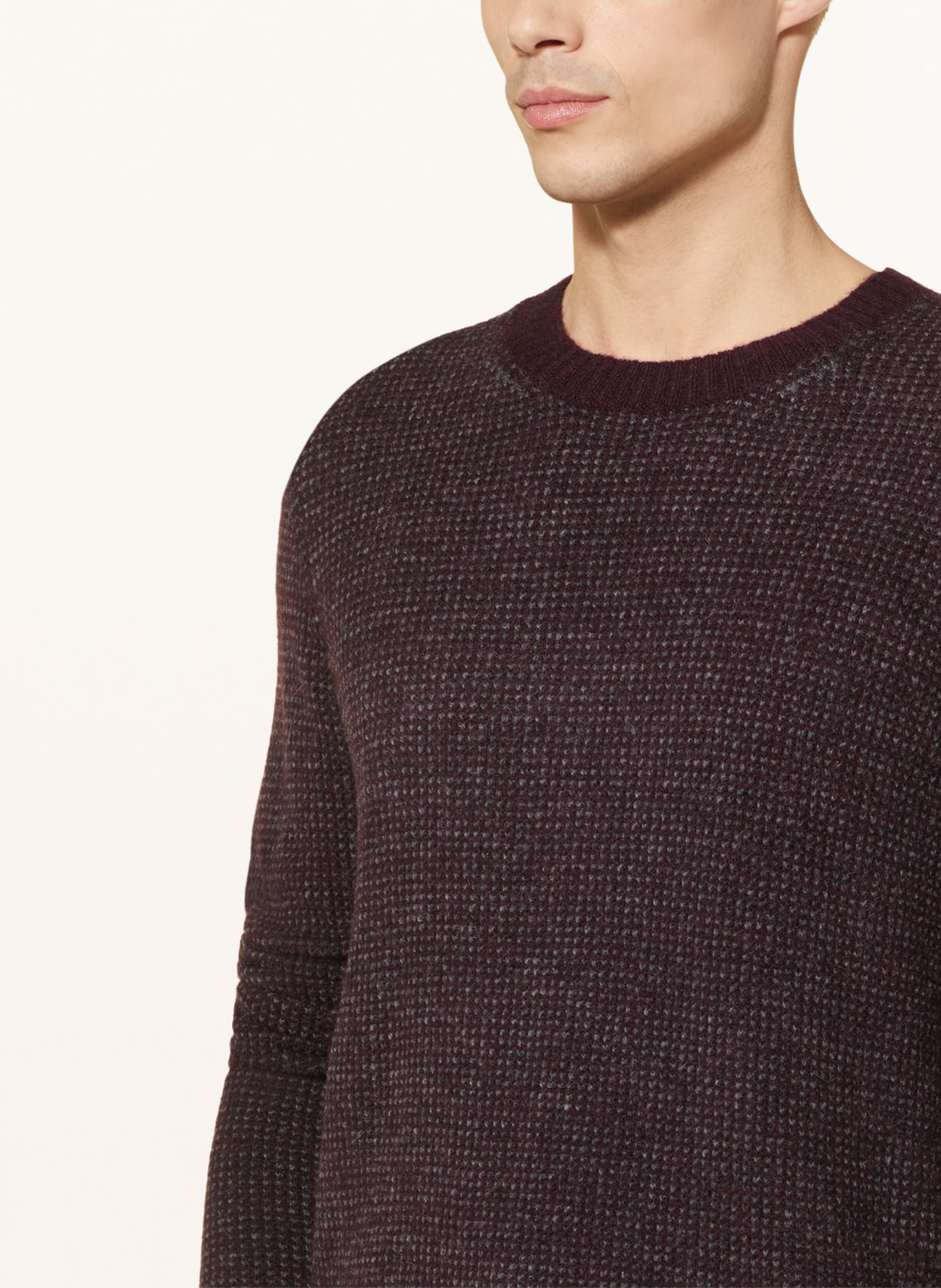 NOWADAYS Sweater, Color: DARK RED/ GRAY (Image 5)