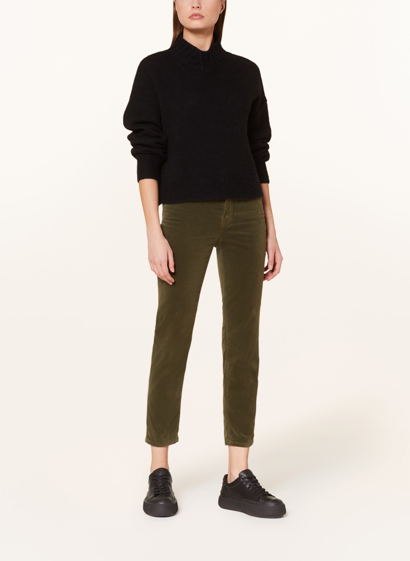 MARC CAIN Velvet trousers SILEA, Color: 583 sludge (Image 2)