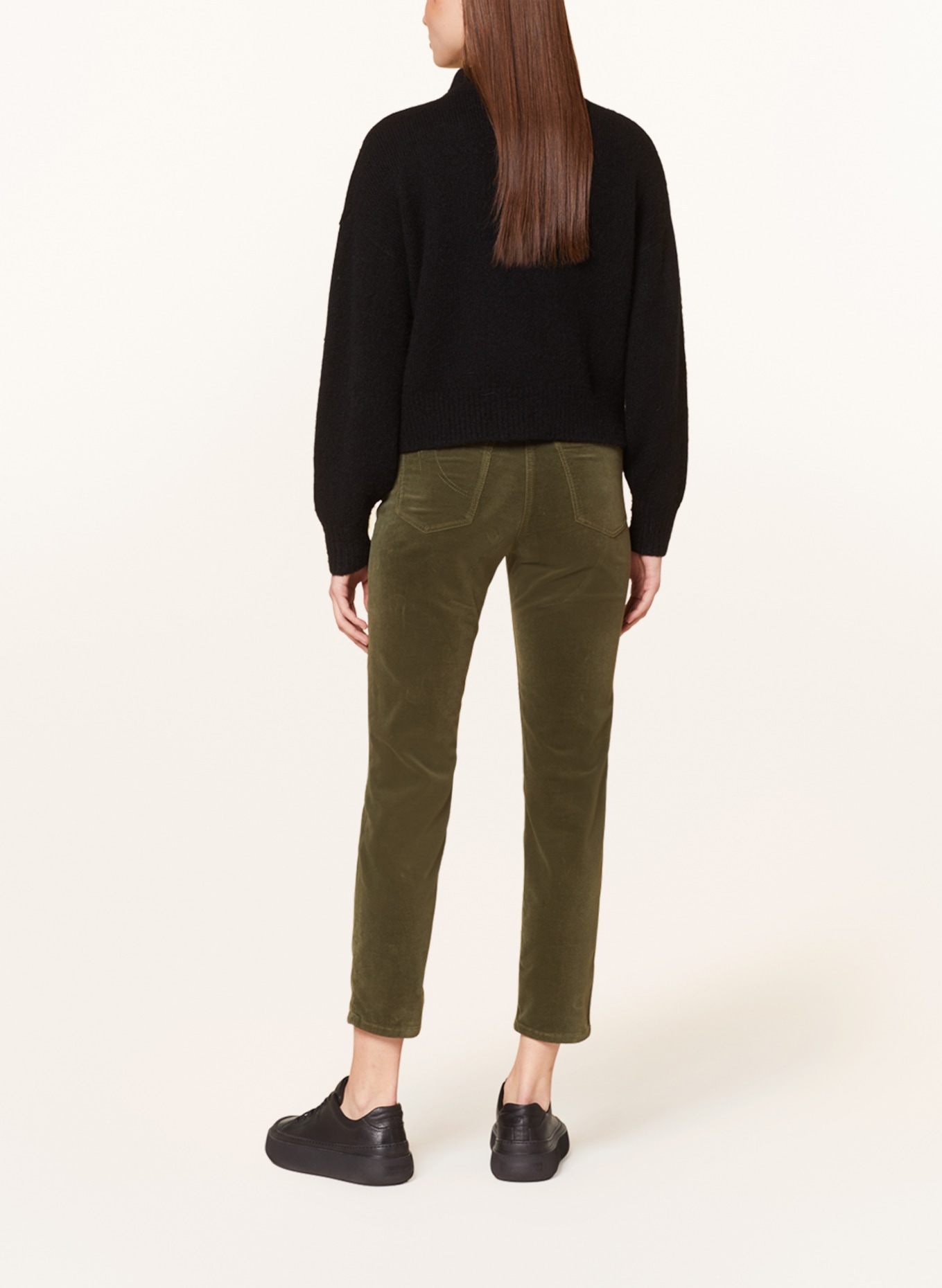 MARC CAIN Velvet trousers SILEA, Color: 583 sludge (Image 3)