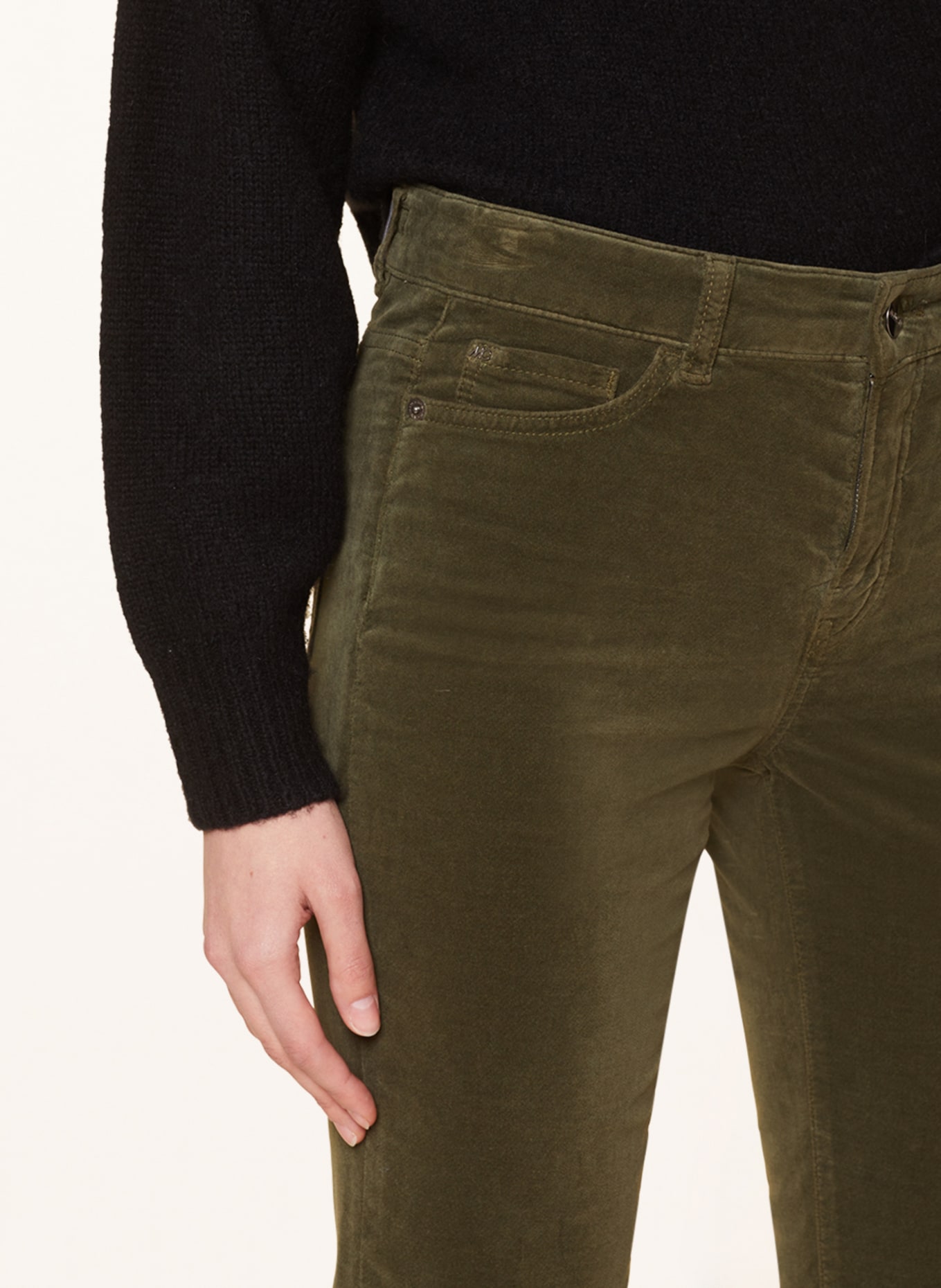 MARC CAIN Velvet trousers SILEA, Color: 583 sludge (Image 5)