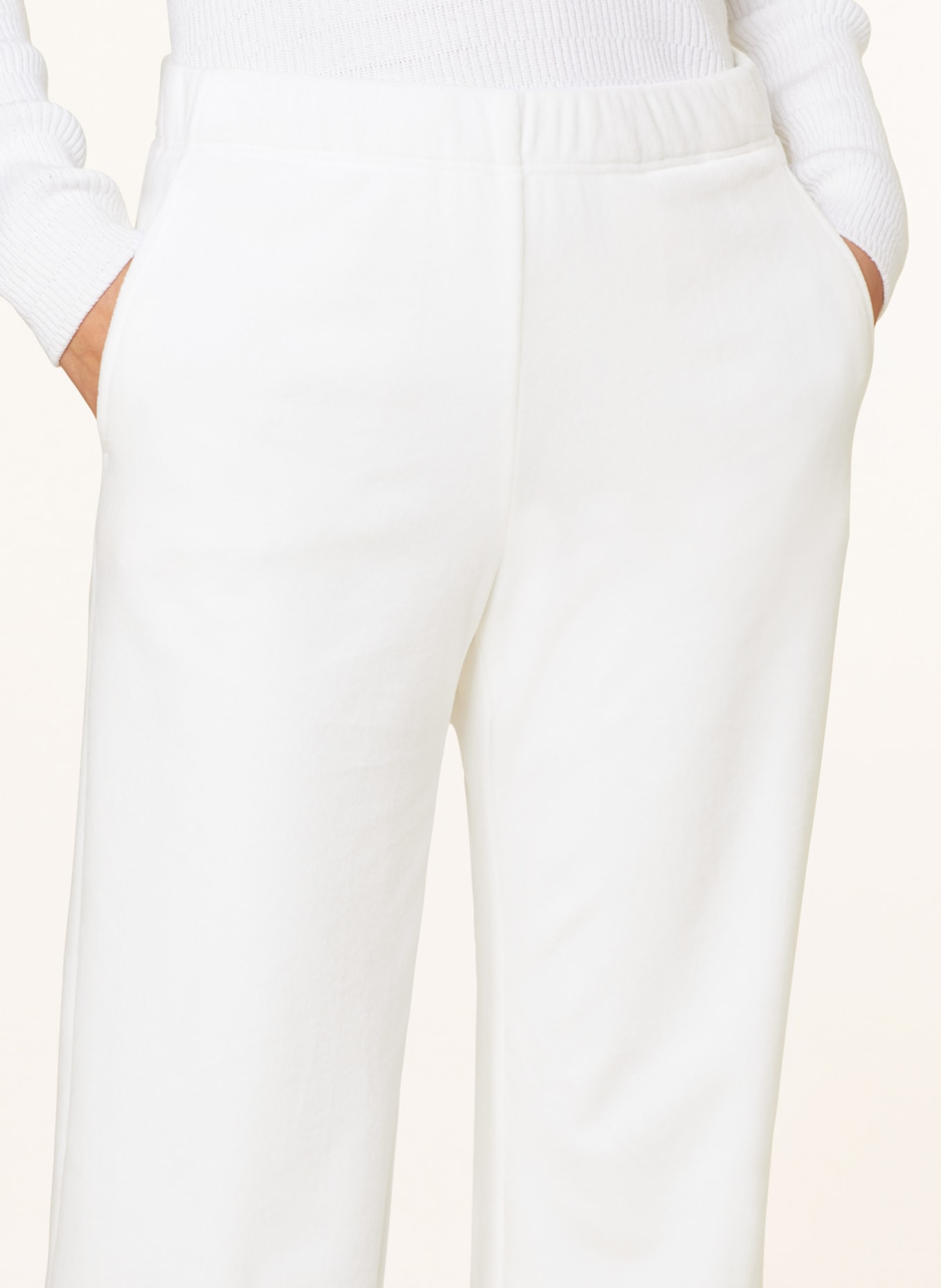MARC CAIN Velour trousers WELBY in jogger style, Color: ECRU (Image 5)