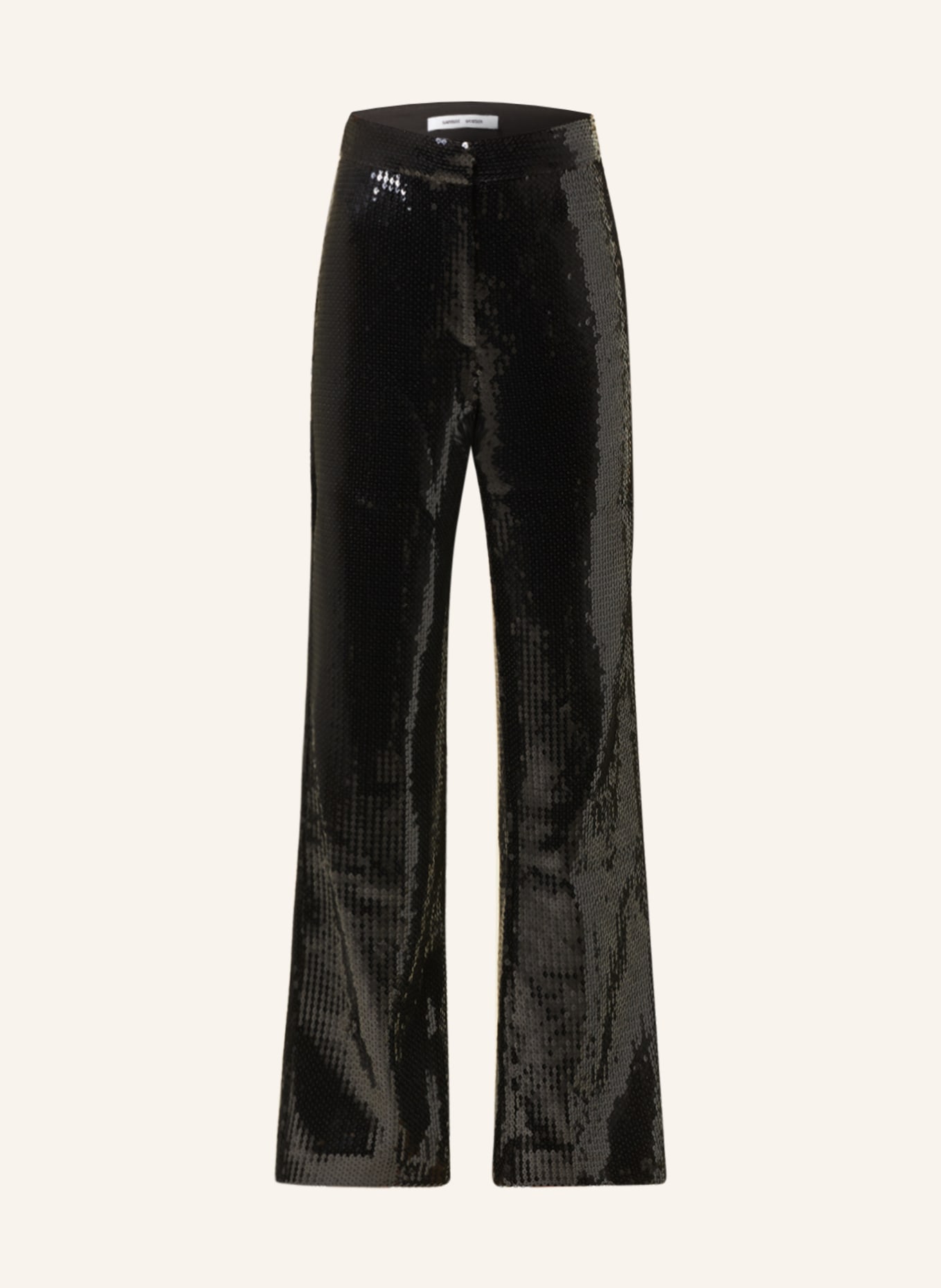 SAMSØE  SAMSØE Wide leg trousers AGNETA with sequins, Color: BLACK (Image 1)