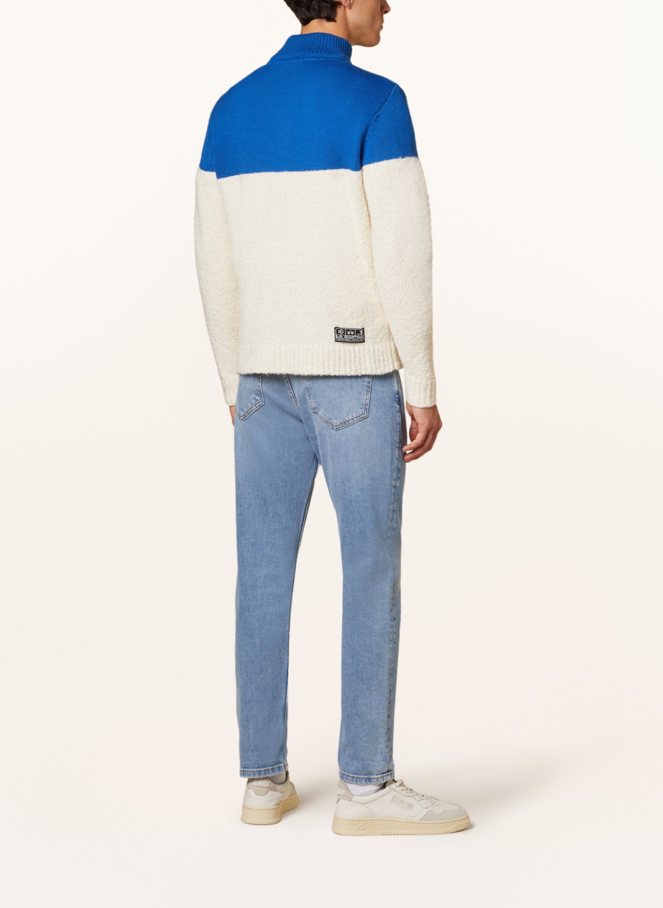 LA MARTINA Half-zip sweater, Color: BLUE/ CREAM/ RED (Image 3)