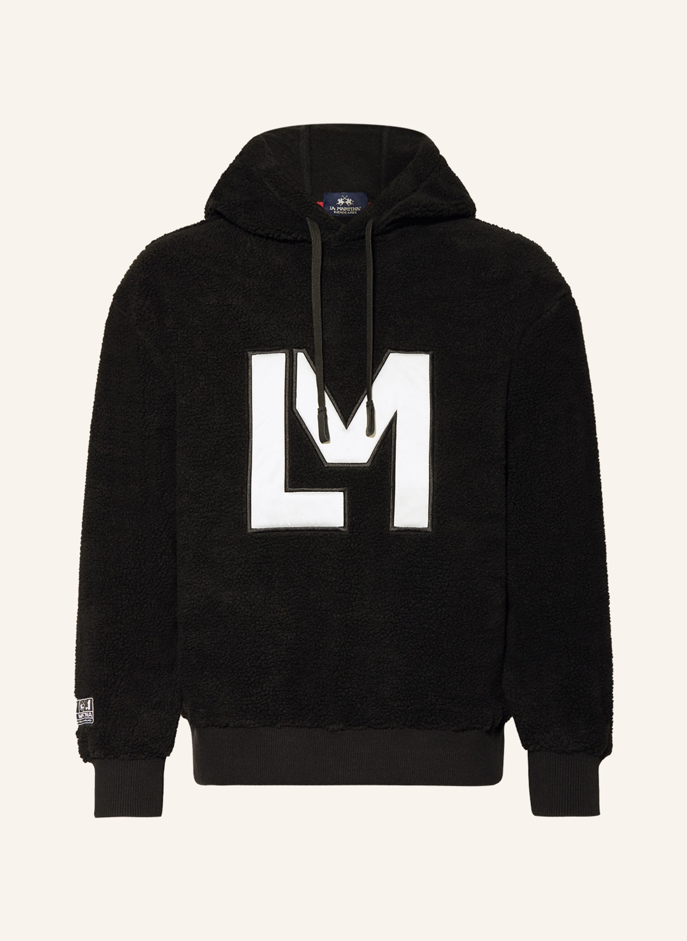 LA MARTINA Fleece hoodie, Color: BLACK (Image 1)